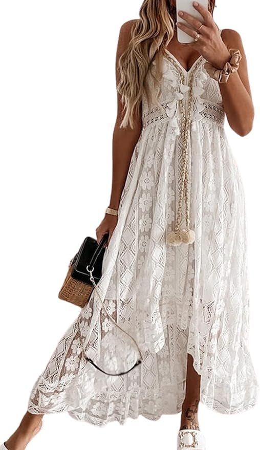 Lace off-white boho dress
