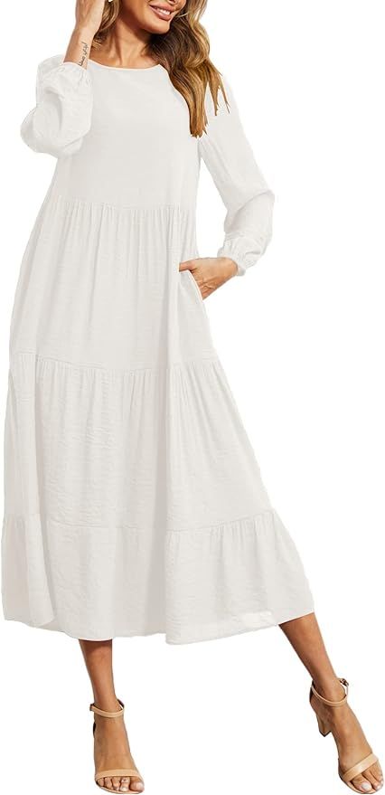 White Boho Dress for Maternity Gender Reveal