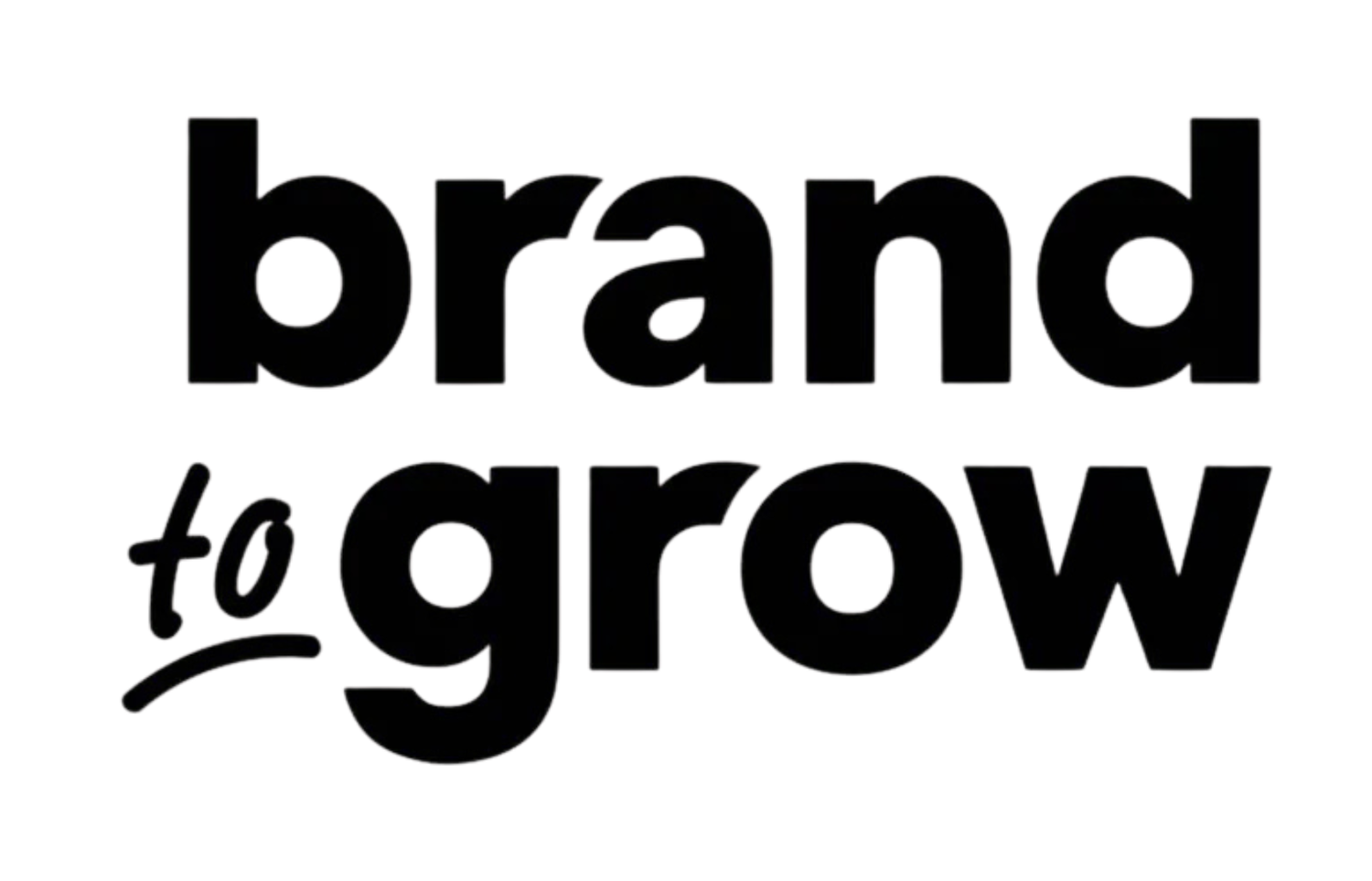 Brand to Grow logo in bold black lowercase text on a white background.