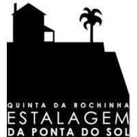 Black and white logo of Quinta da Rochinha Estalagem da Ponta do Sol featuring a house and palm tree silhouette.