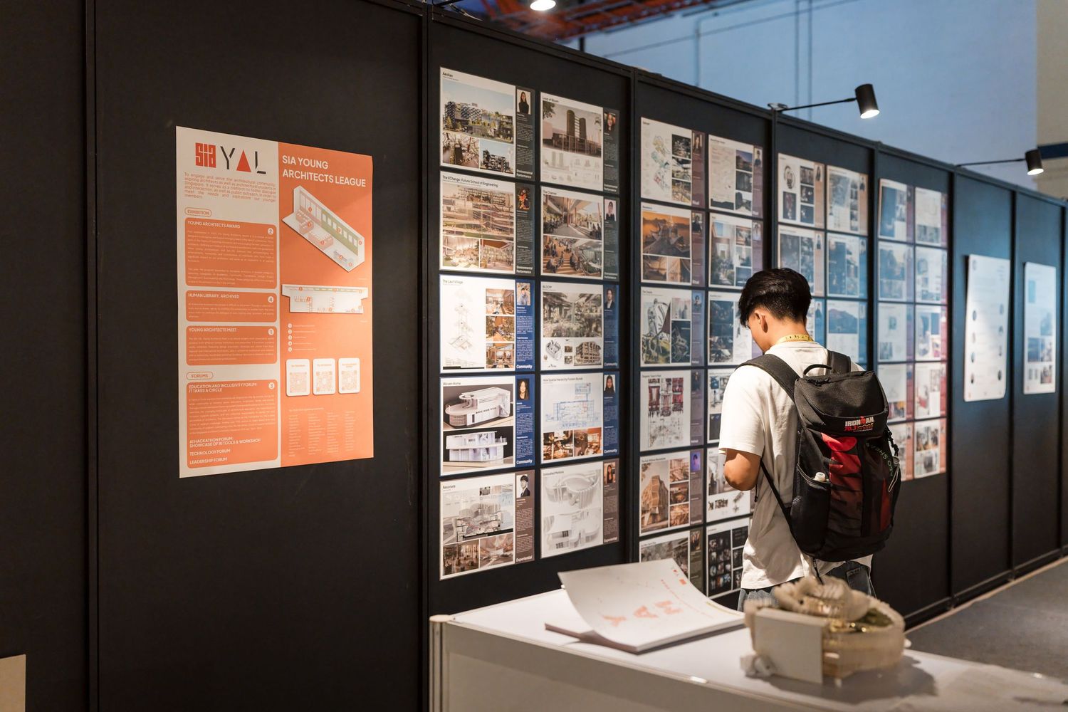 Gallery showcase at an exhibition expo