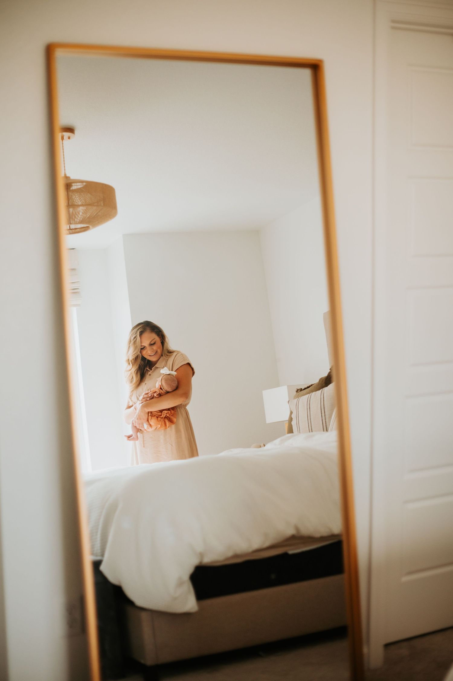Newborn peacefully resting at home, wrapped in warmth and love—capturing the quiet beauty of these first precious moments