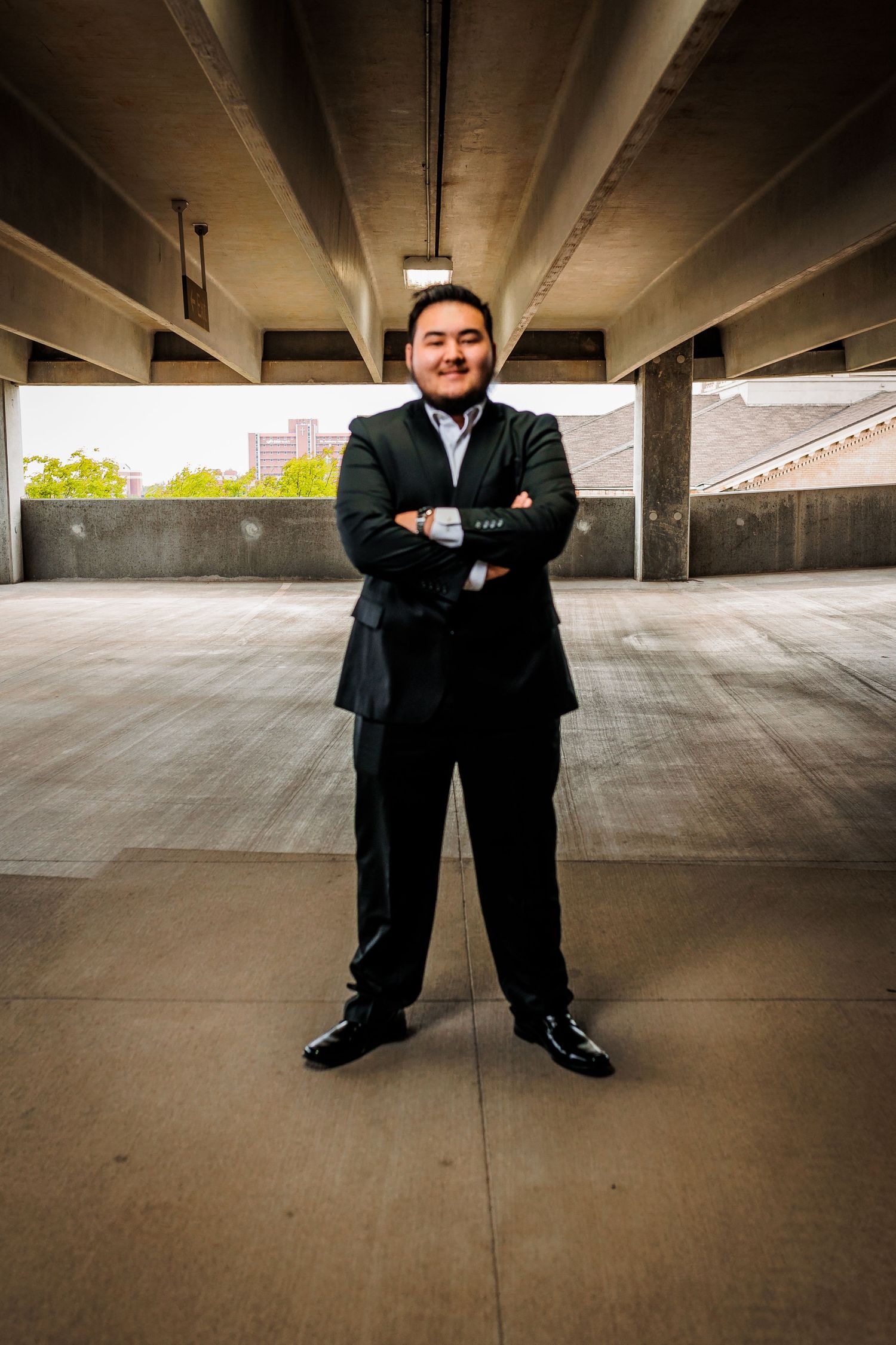 senior portrait parking garage