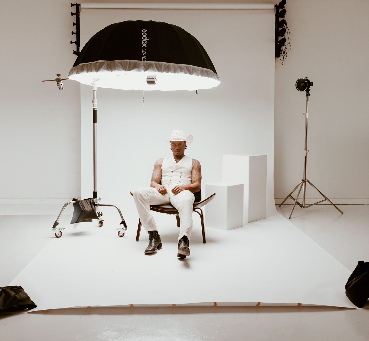 High fashion editorial portrait  emotion . cowboy