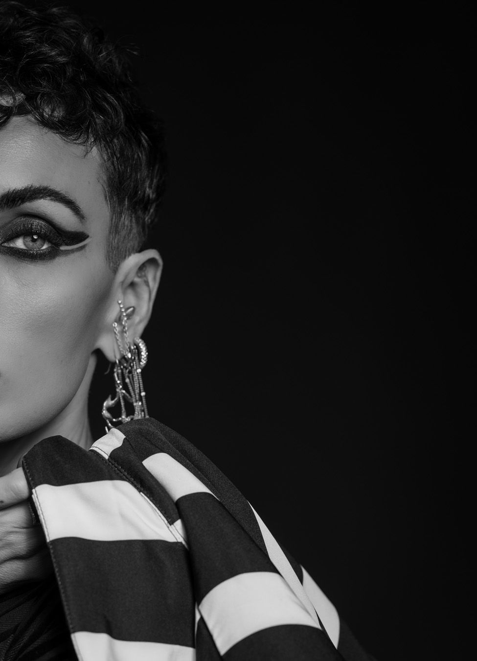 black and white high fashion portrait