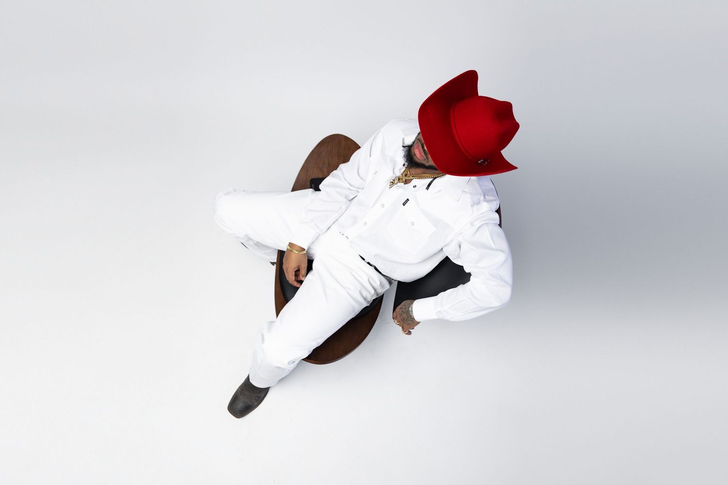 High fashion editorial portrait  emotion . cowboy branding