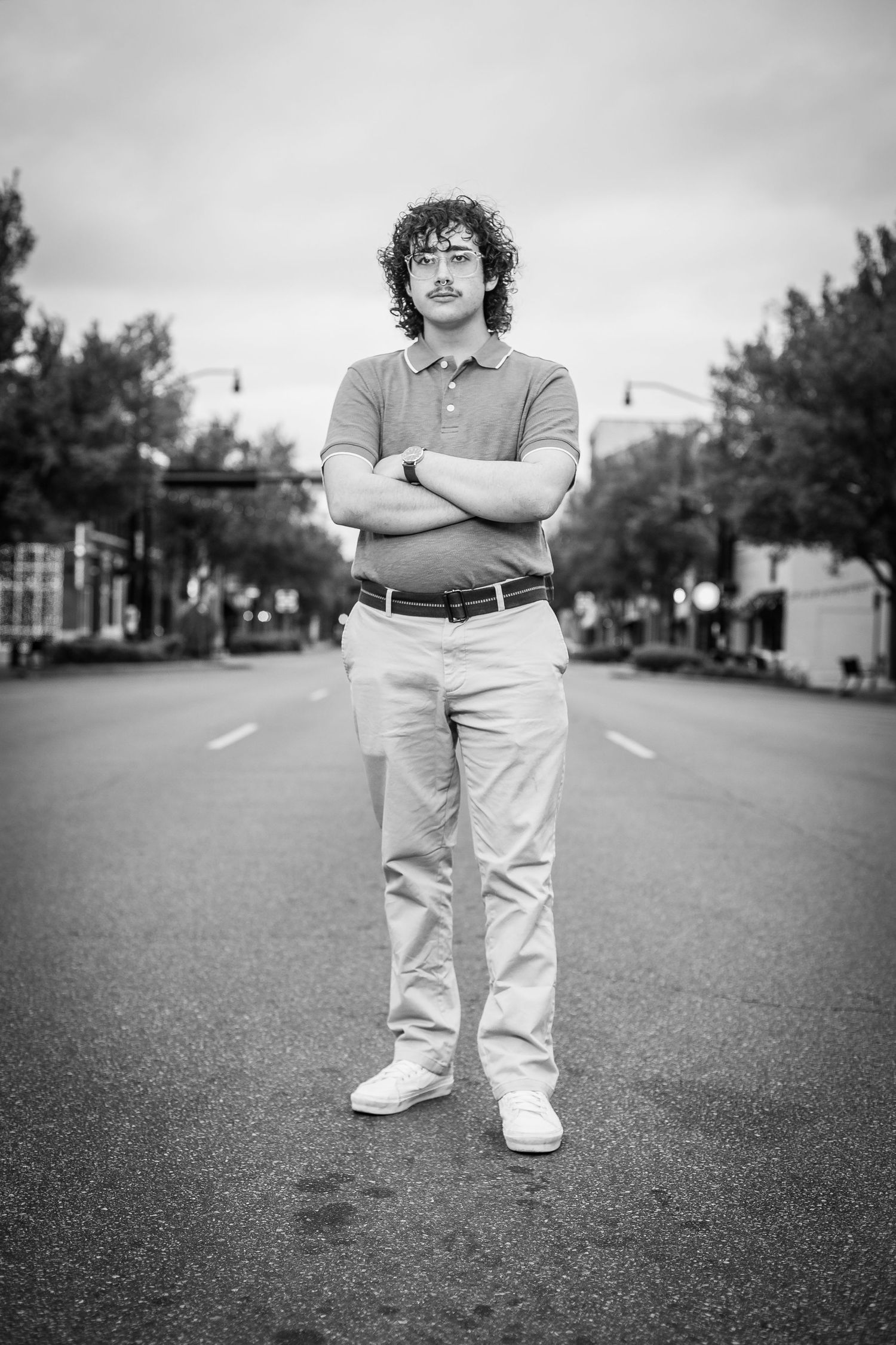 senior downtown portrait