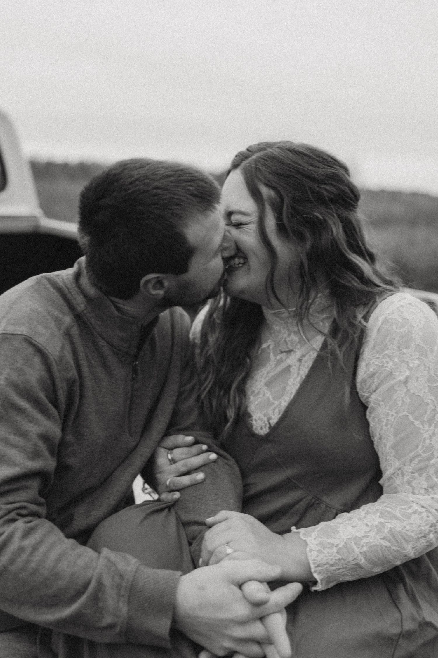 Midwest engagement session High Cliff State park