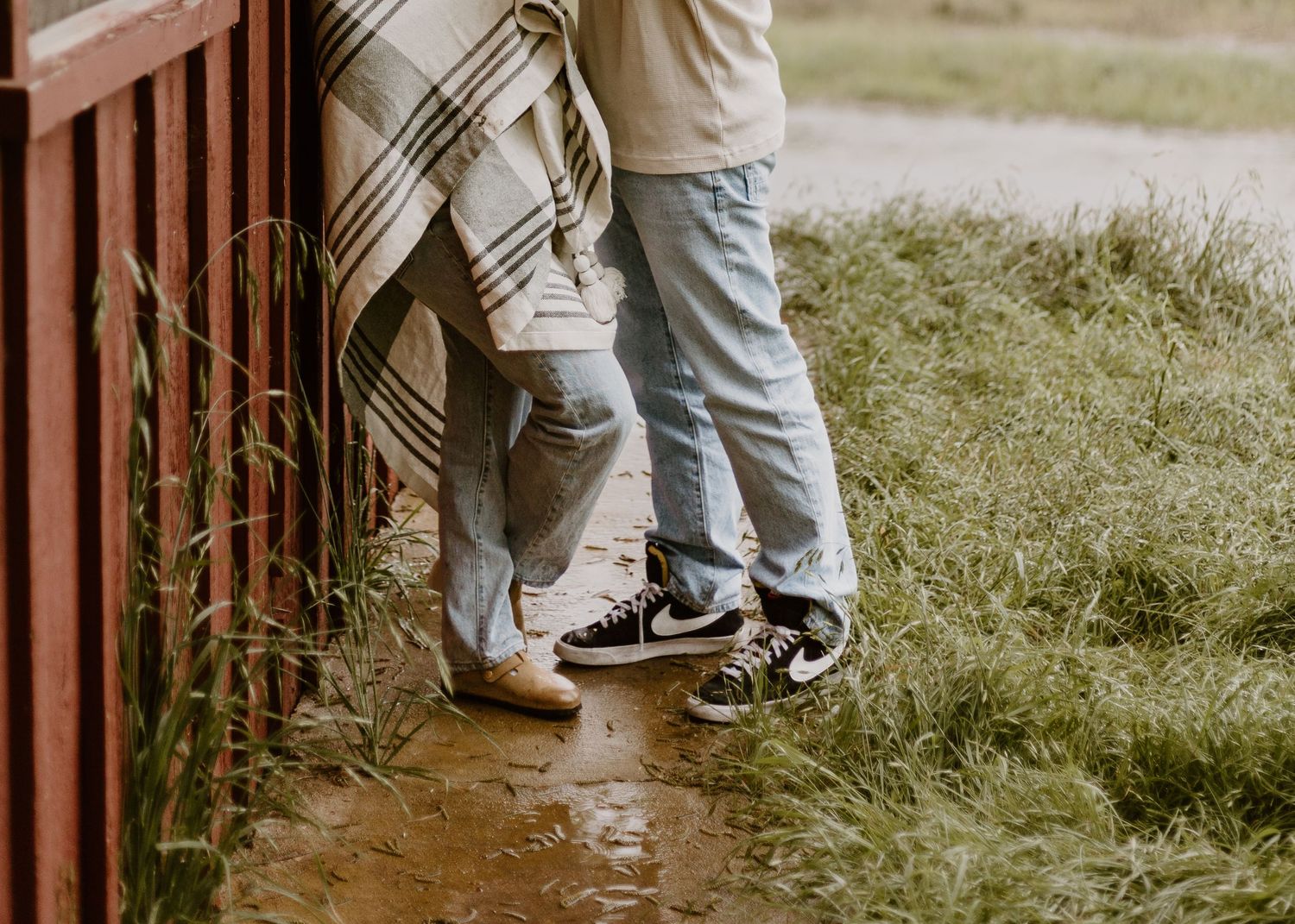 Couples legs from waist down