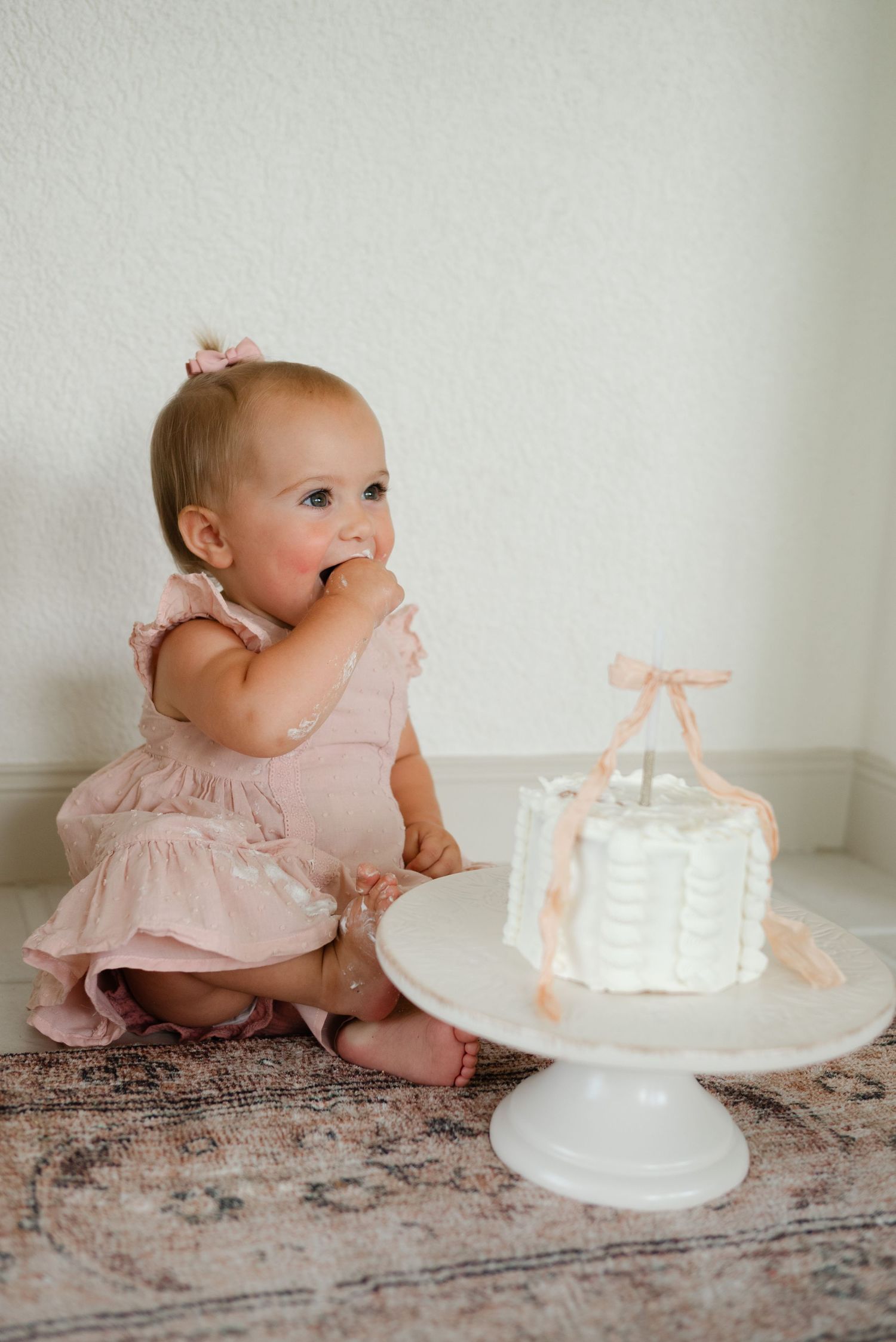 An adorable baby's first cake smash photoshoot in West Palm Beach Florida.