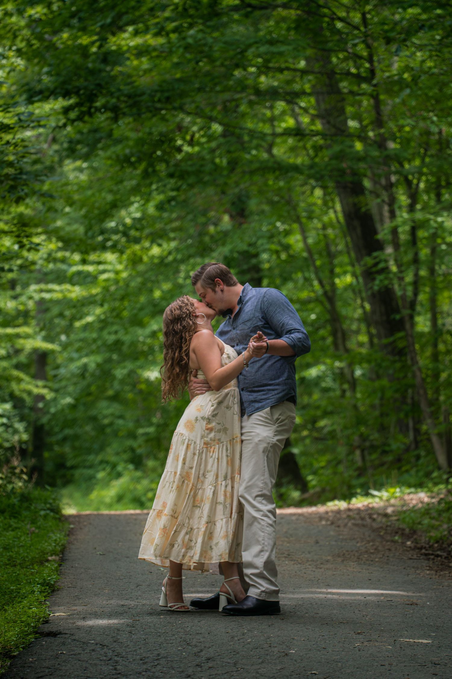 Tyler State Park engagement session in Newtown, PA with romantic outdoor couple photography.