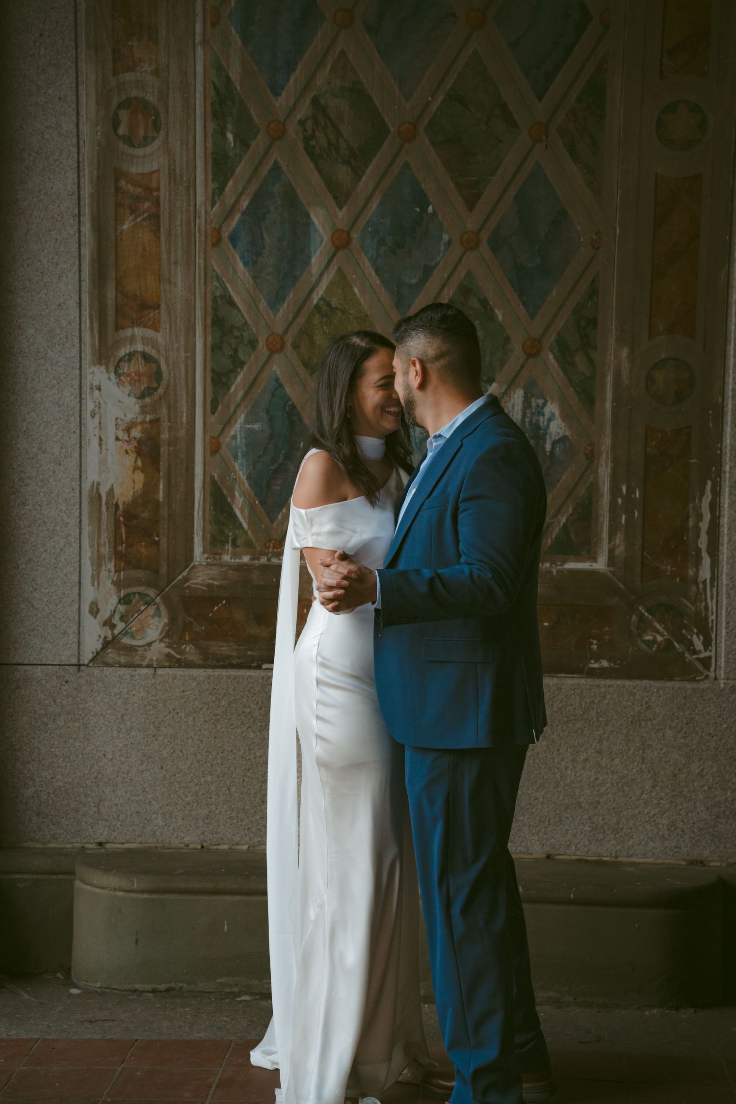 New York City Central Park engagement session with romantic couple portraits in Manhattan.