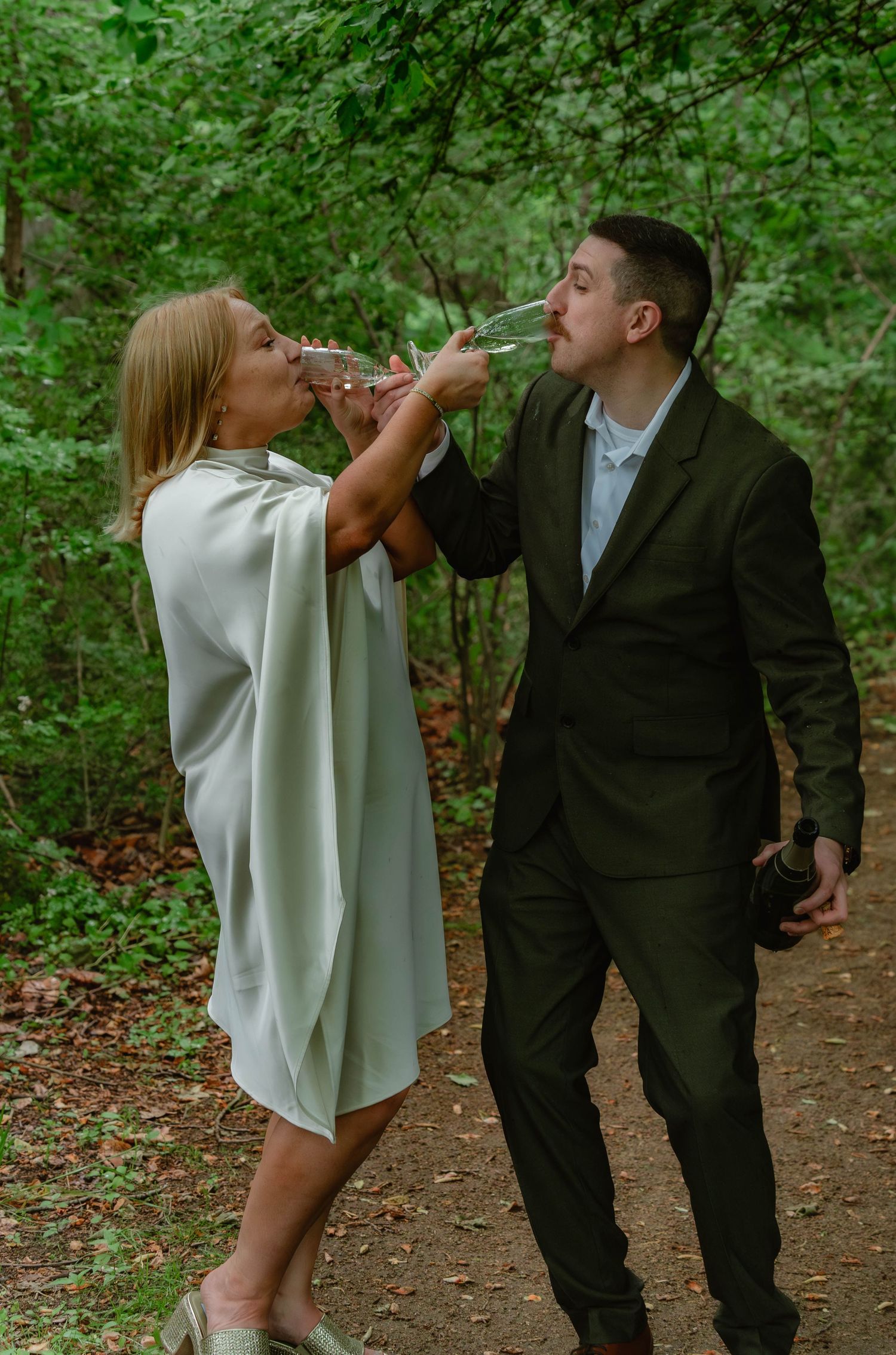Historic Smithville elopement with romantic outdoor wedding portraits in Burlington County, New Jersey.