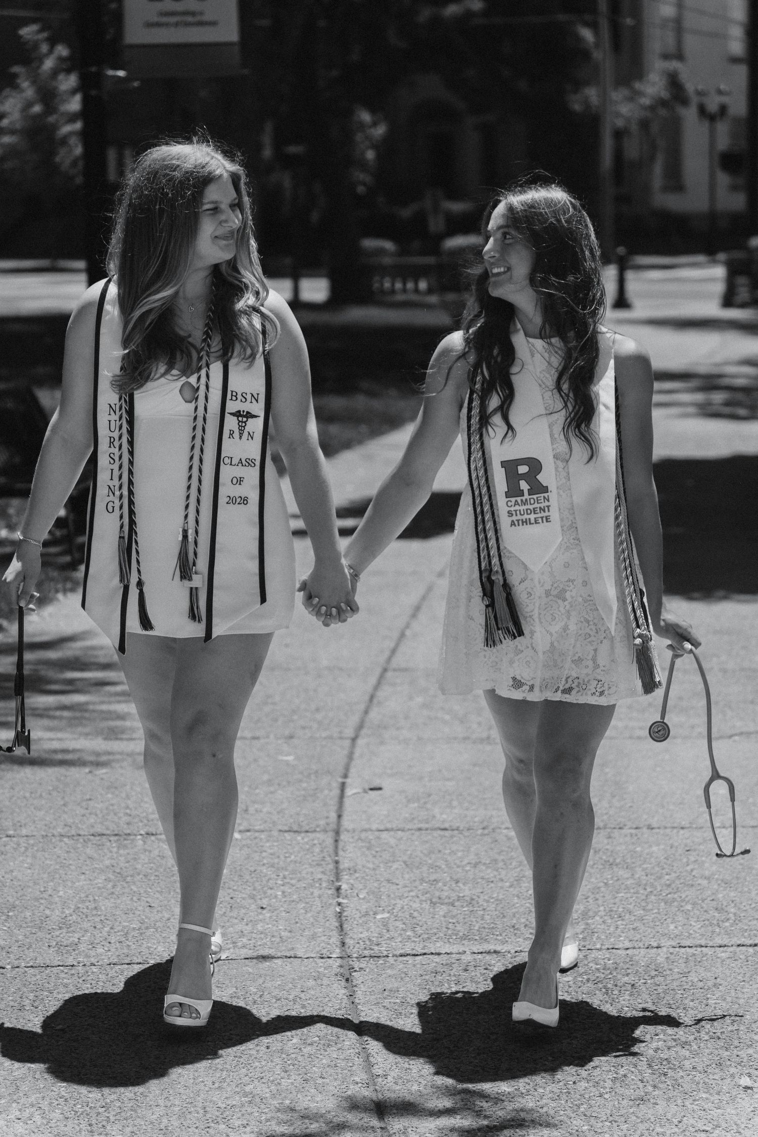Rutgers Camden nursing graduate senior session with professional graduation photography on campus.