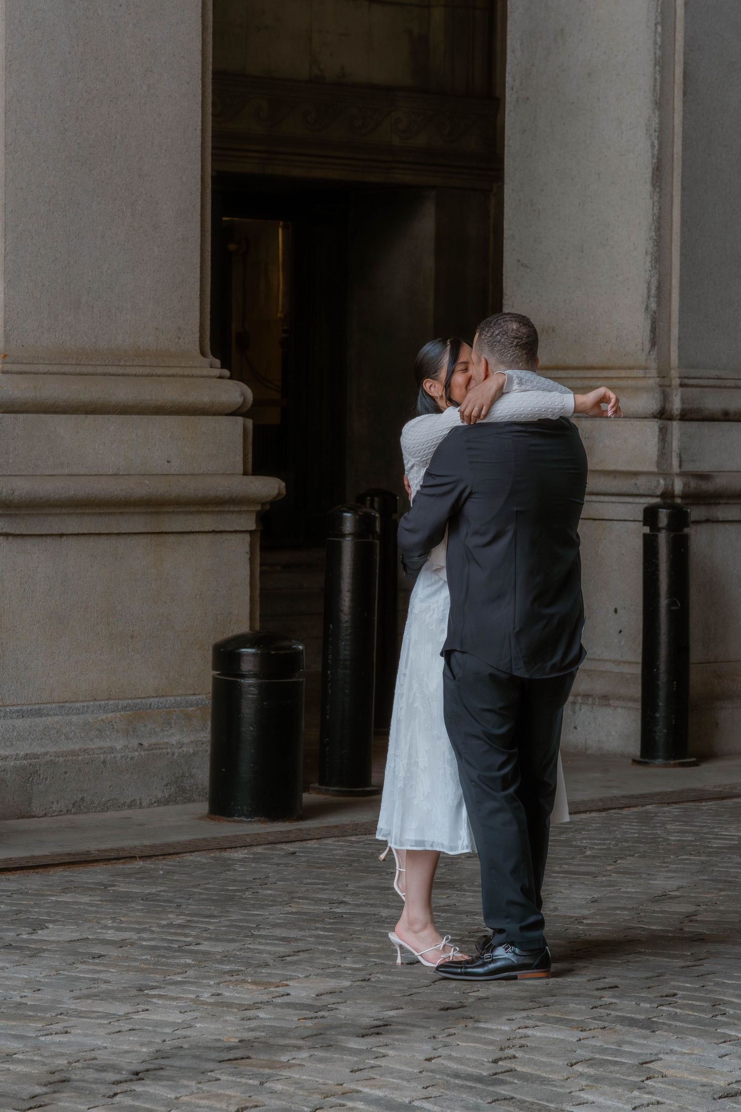NYC marriage license photoshoot capturing a stylish couple celebrating their next chapter.