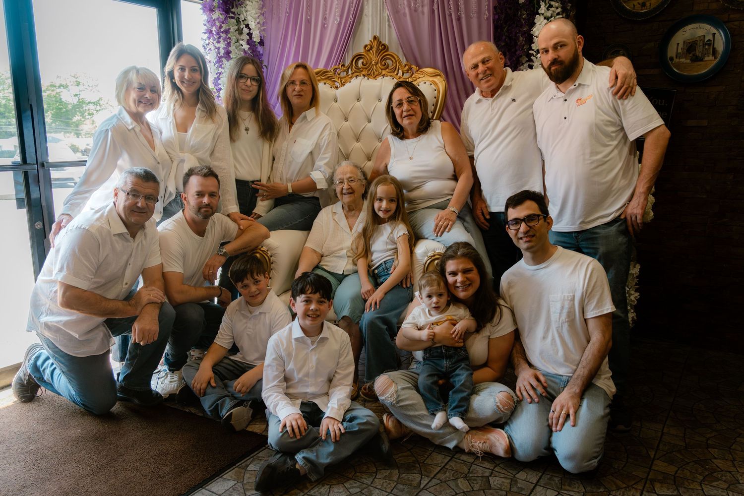 Indoor family party in Bucks County, Pennsylvania with candid documentary-style event photography.