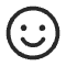 Simple black smiley face emoji icon.
