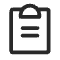 Minimalist document or note icon in black outline style.