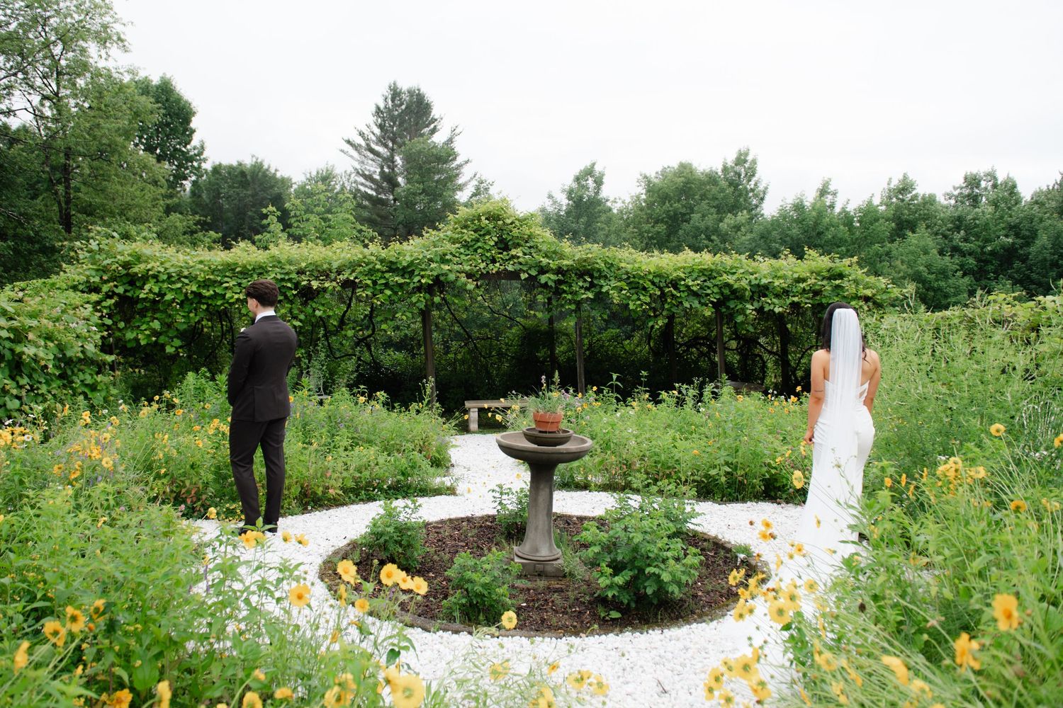 Beautiful bridal portrait of bride and groom at chateau St Agnes by Veronique Jones, Montreal wedding photographer