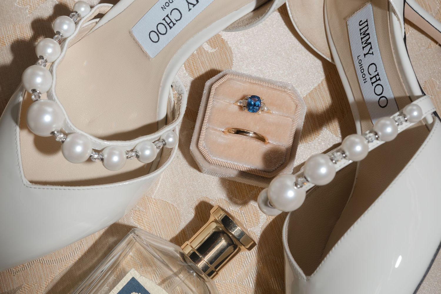 Photo of wedding flatlay details by Veronique Jones, Montreal wedding photographer