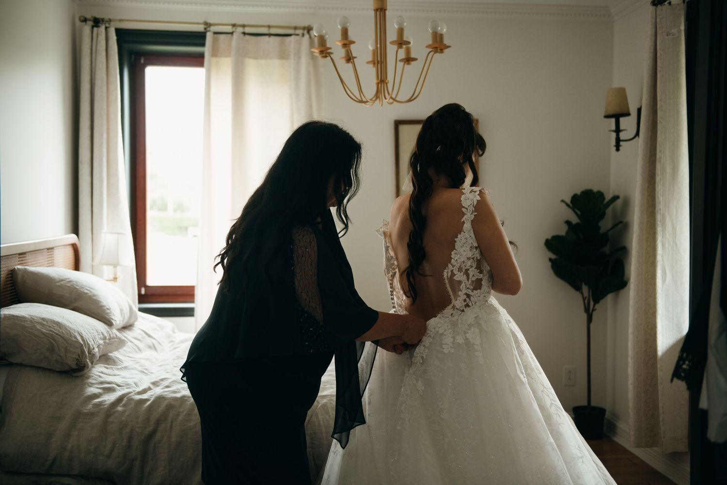 Candid, documentary style photo of a bride getting ready, Reception photo taken by Veronique Jones, Montreal wedding photographer