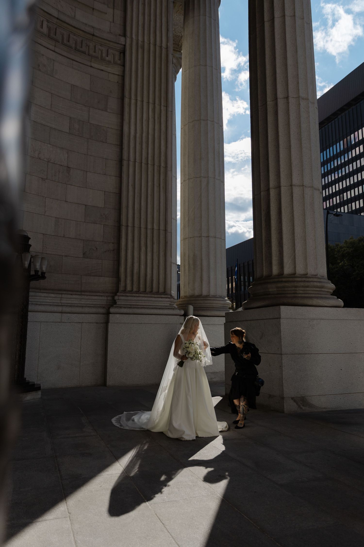 Portrait of Veronique Jones and one of her brides, wedding photographer based in Montreal & Toronto who offer images in digital and film.