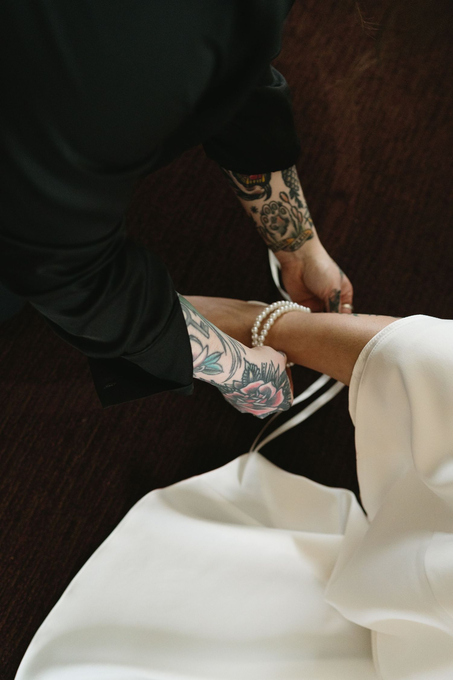 Candid, documentary style photo of a bride getting ready, Reception photo taken by Veronique Jones, Montreal wedding photographer
