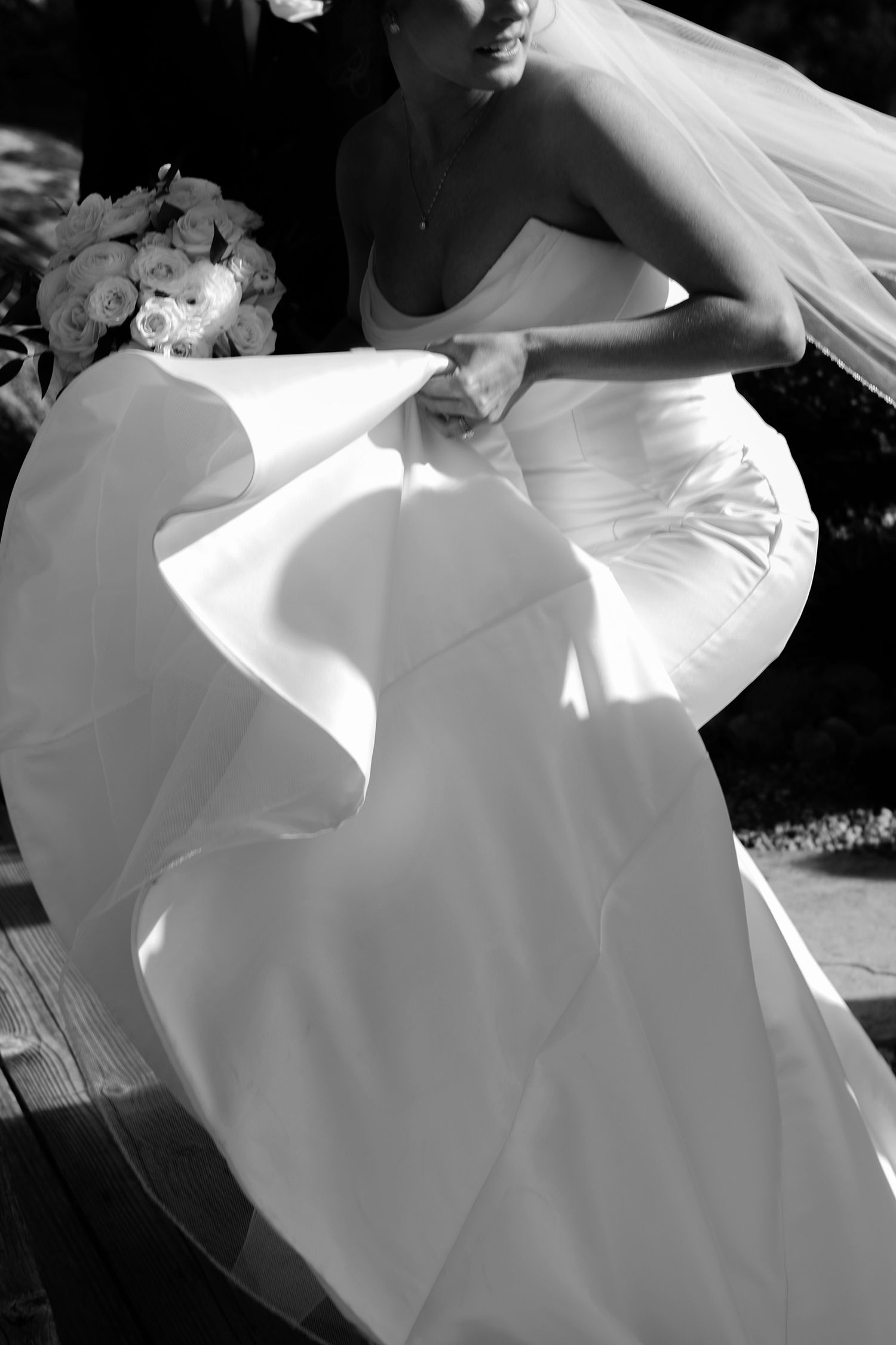 Luxury documentary wedding photography in Montreal showcasing an unposed moment with direct flash.