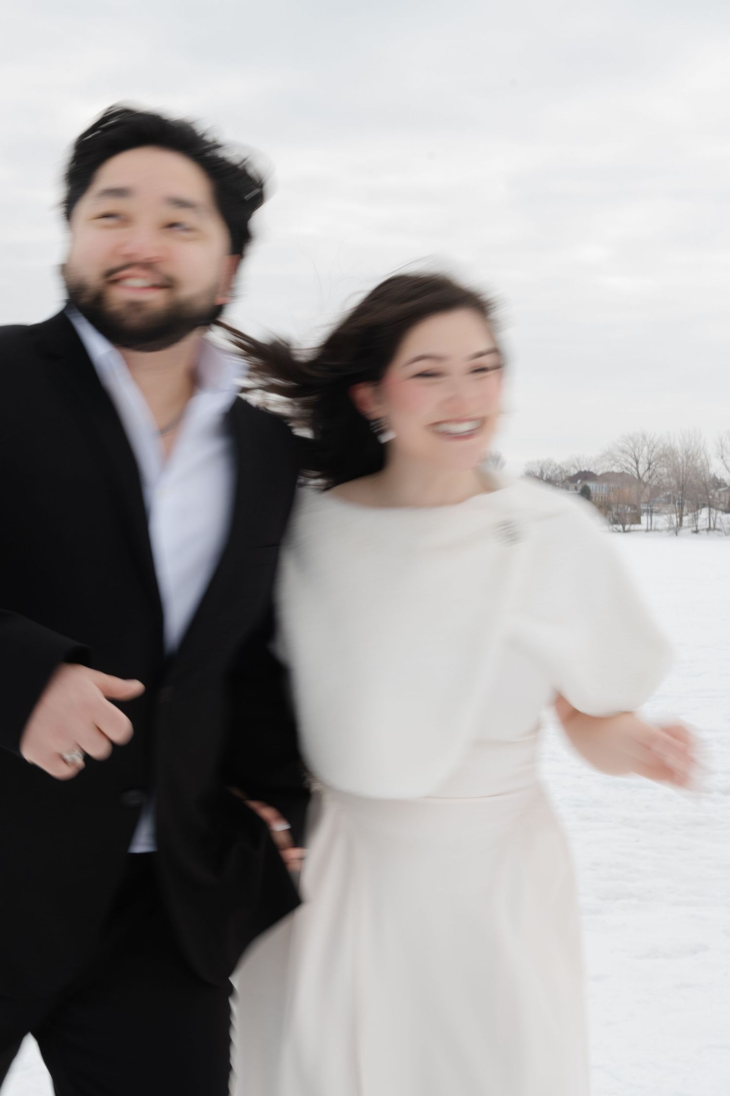 Editorial shot of newlyweds, taken in Montreal by Veronique Jones, high end wedding photographer
