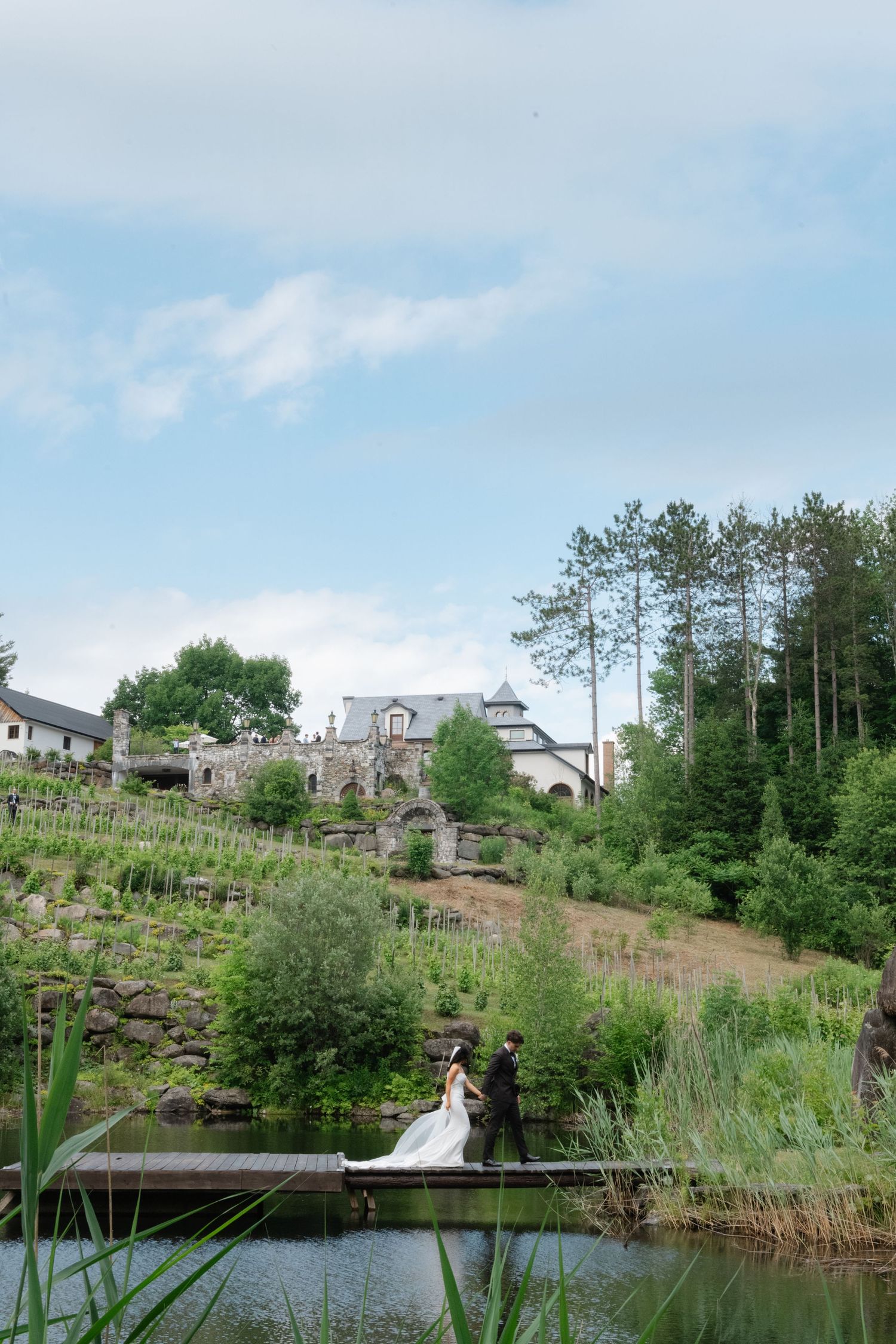 Editorial wedding photo taken at Chateau St Agnès by Montreal wedding photographer Veronique Jones