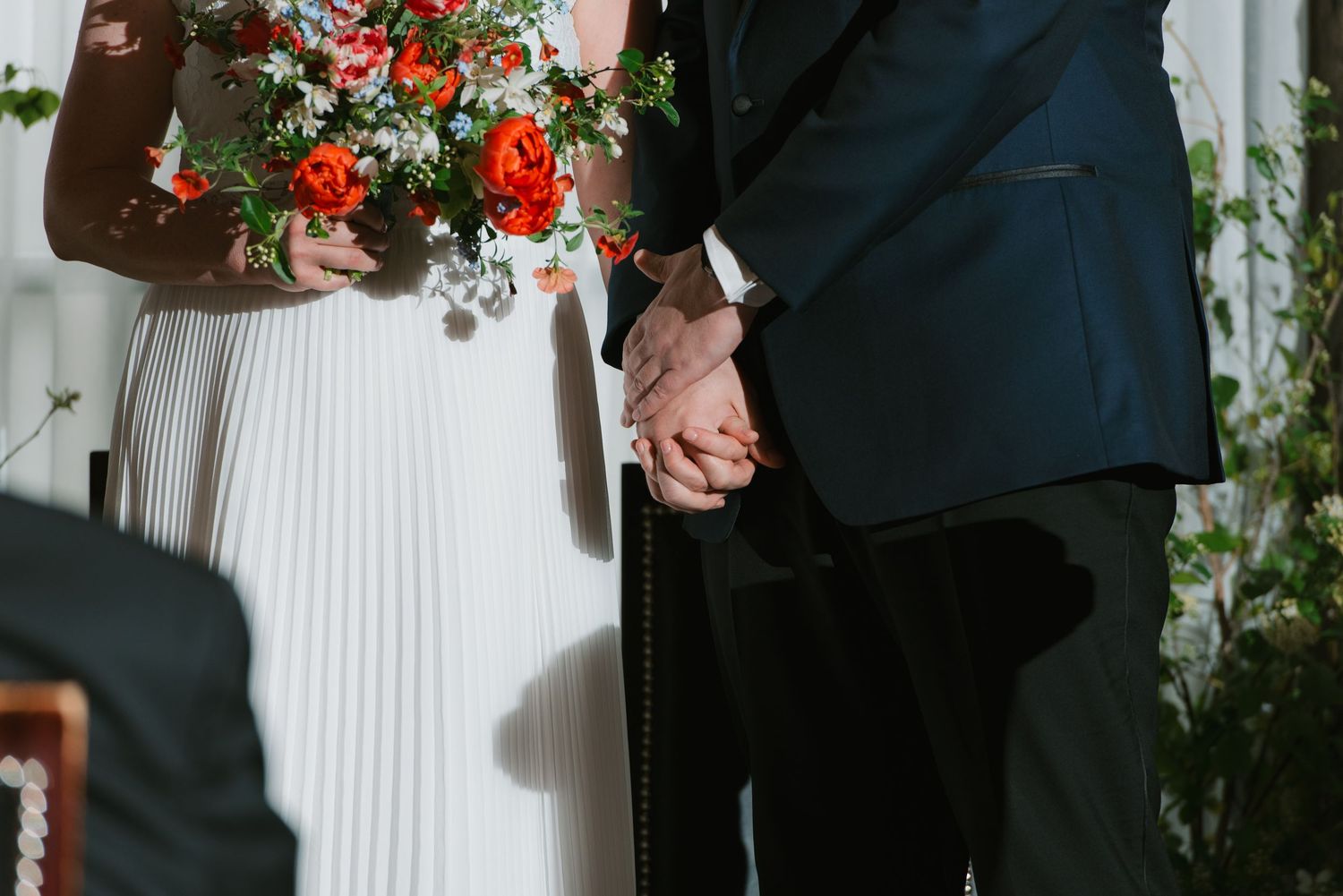 Beautiful bridal portrait of bride and groom at Espace Vieux Port by Veronique Jones, Montreal wedding photographer