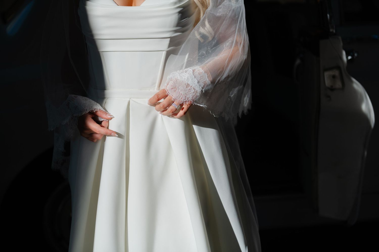 Artful, moody wedding portrait by Veronique Jones. A refined, timeless narrative capturing raw emotion and sophisticated editorial style.