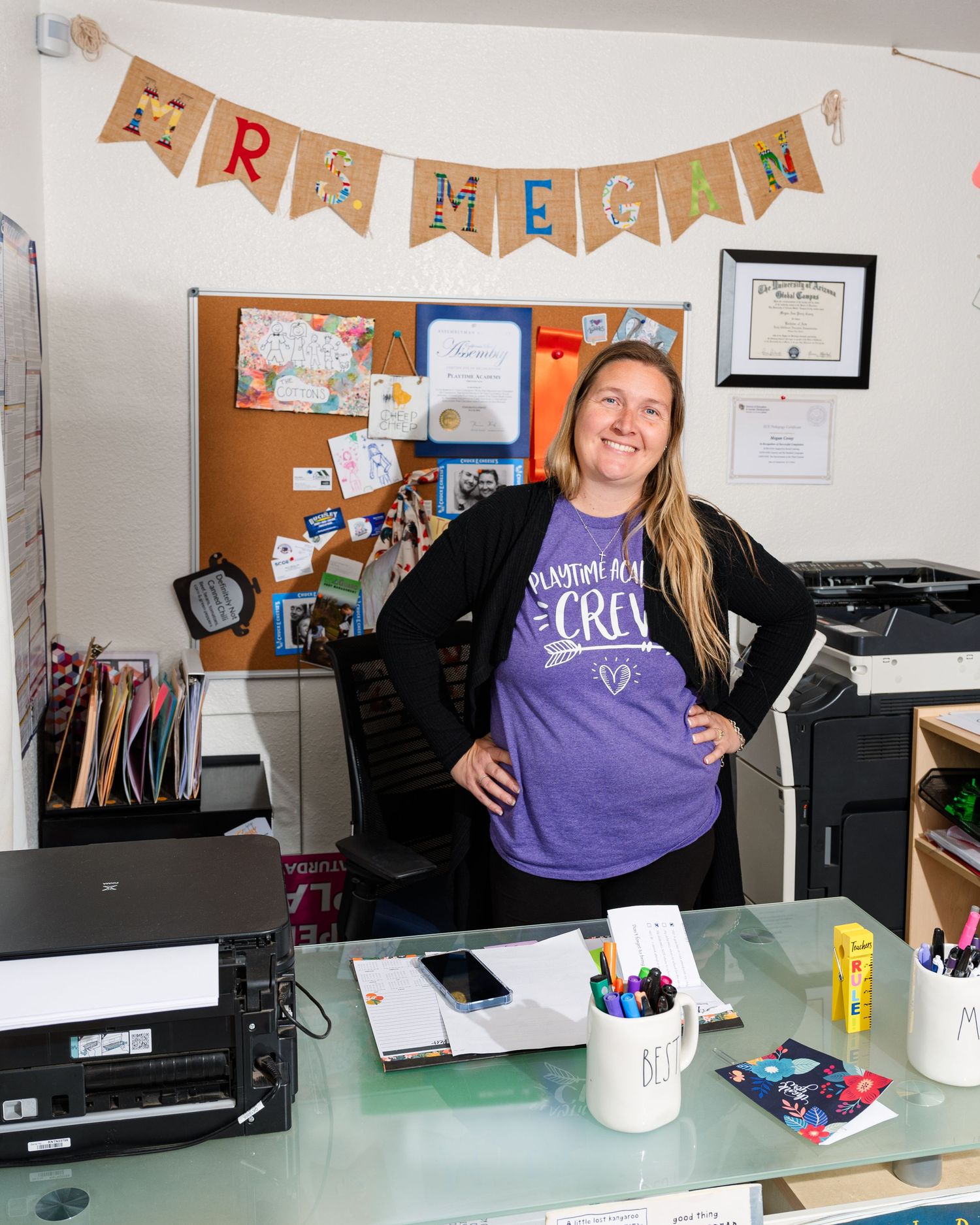 Personal branding photo of a preschool center owner at Playtime Academy in Orangevale, California