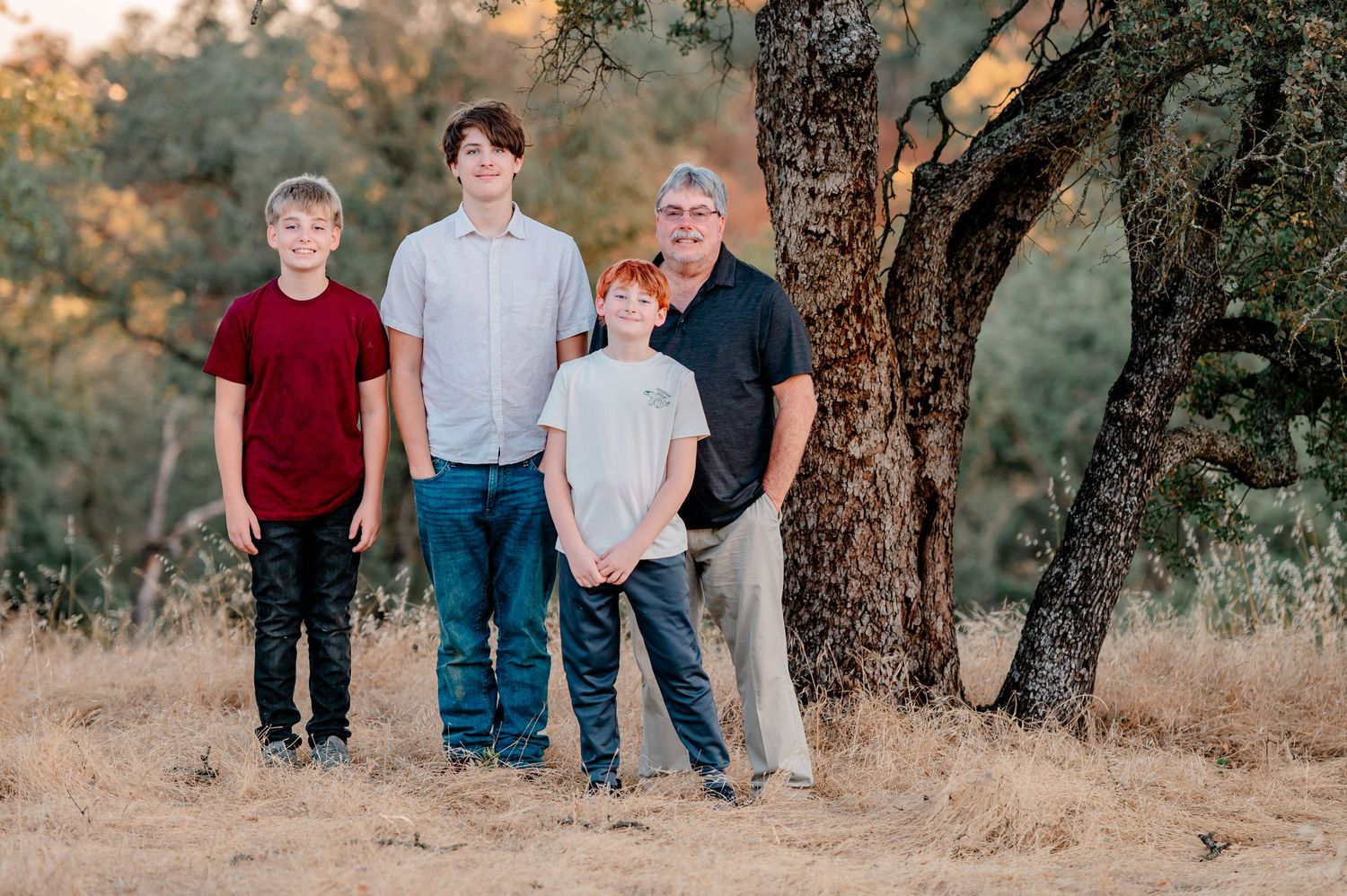 Grandfather with three grandsons, Norma Hamlin Park, Orangevale, CA