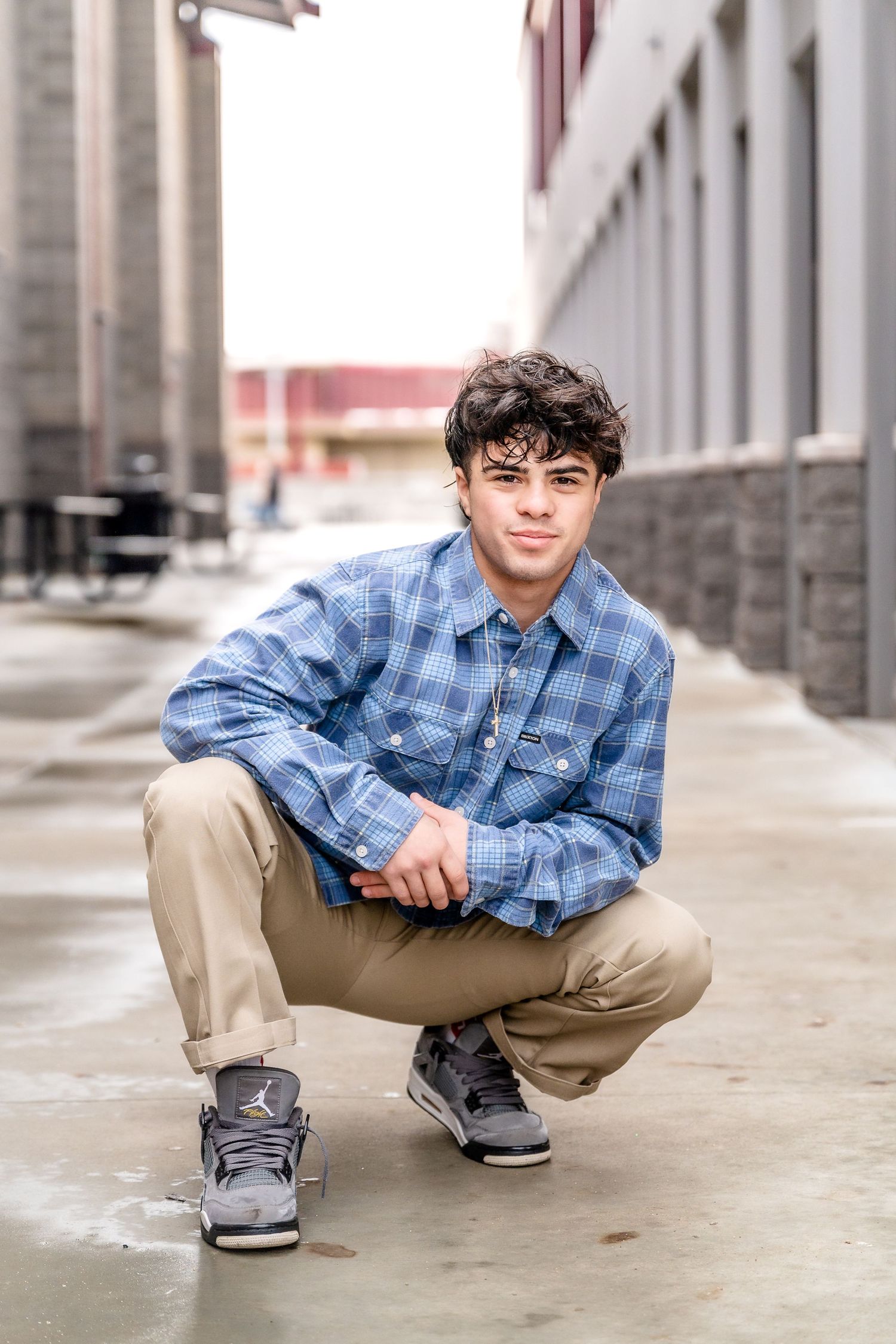 A senior boy photo taken at Del Oro High school in Loomis, California