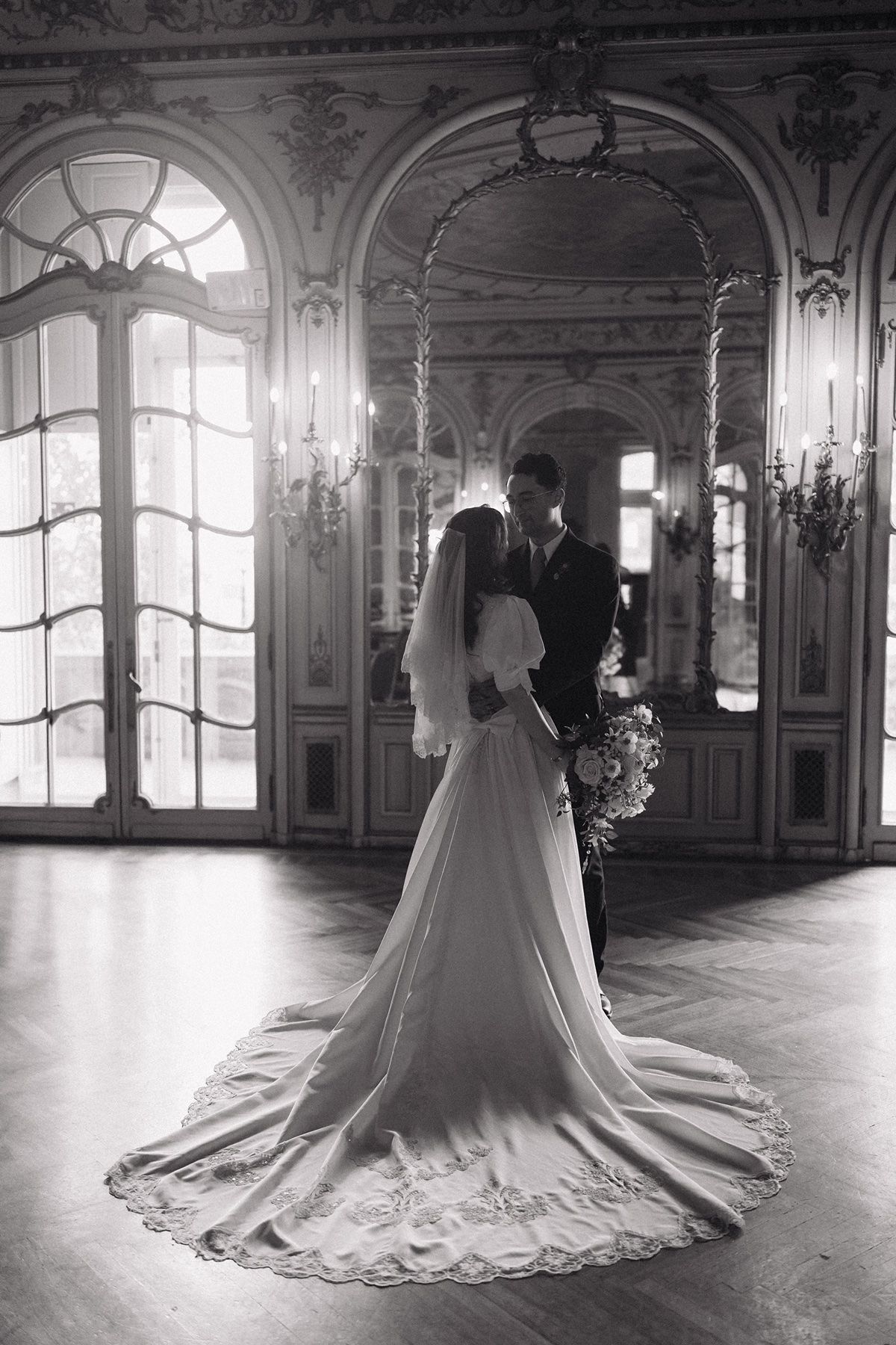 Ballroom Wedding Portraits at Grey Towers Castle