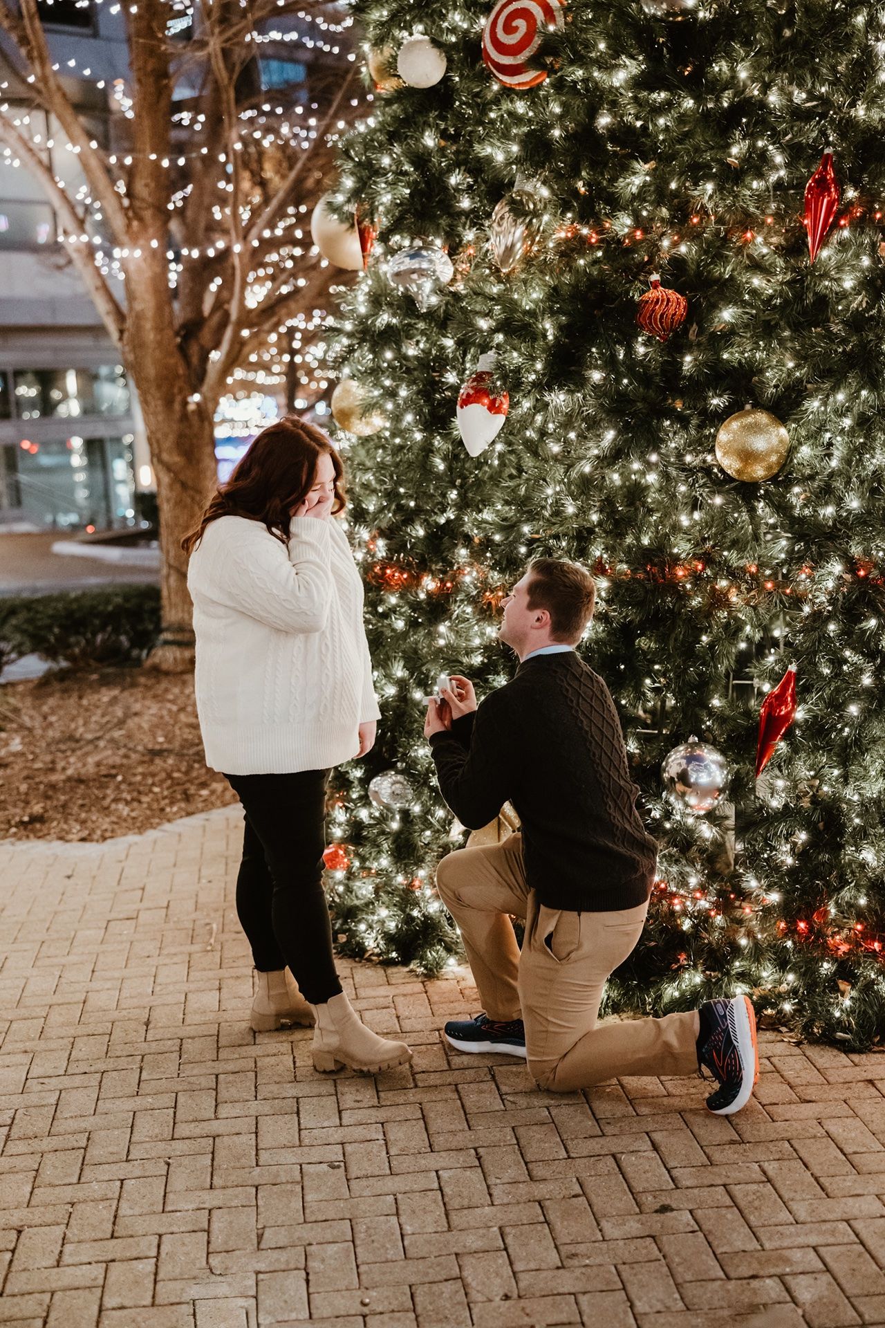 Minneapolis Proposal Photography at Christmas time