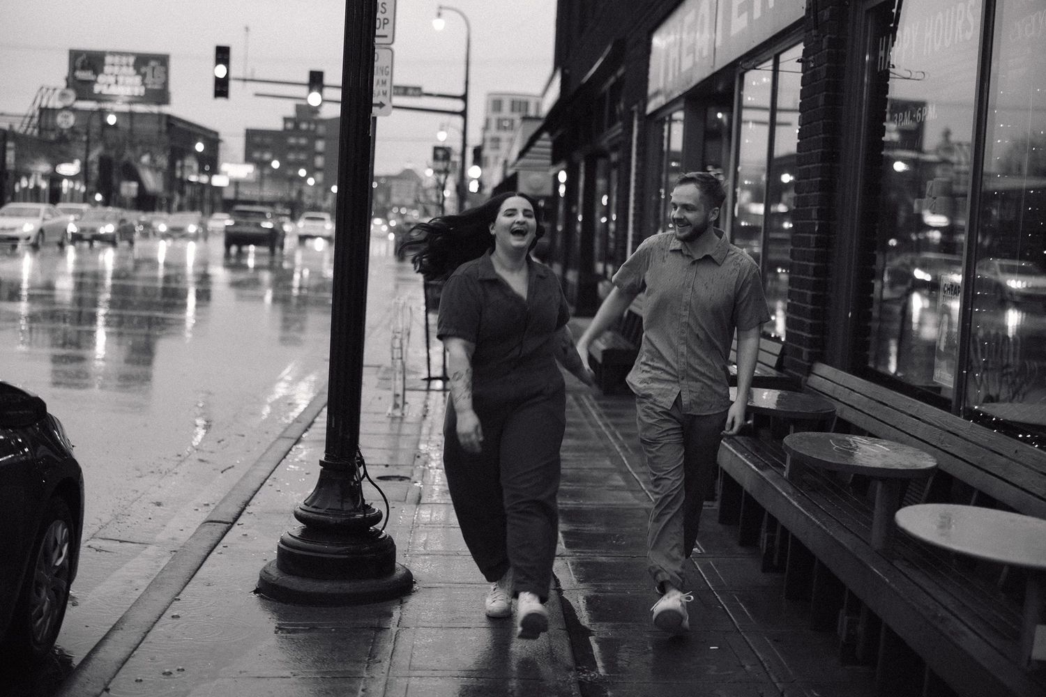 Retro Bowling Alley engagement session at Bryant Lake Bowl and Theater in Minneapolis, MN