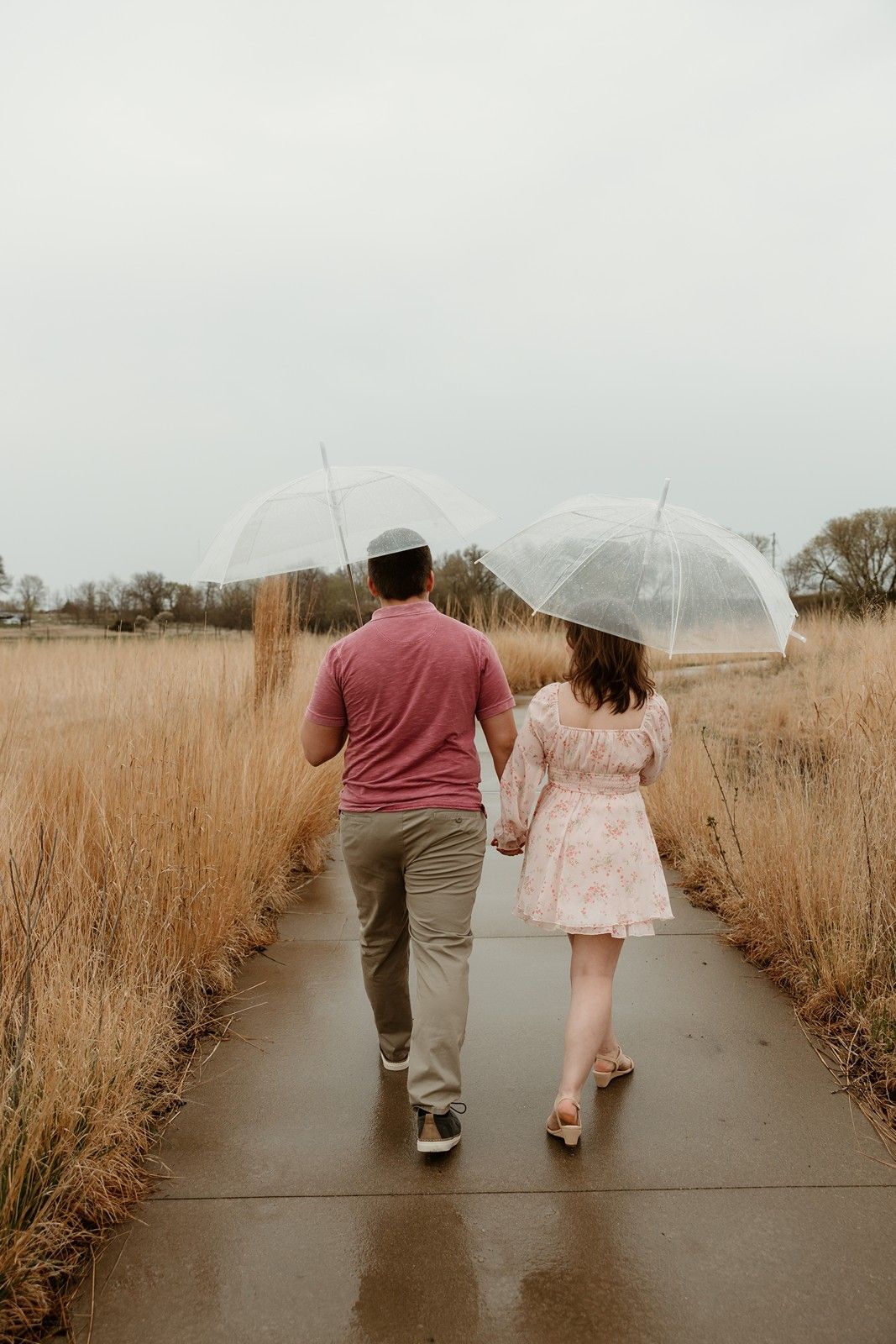 Rainy engagement photos