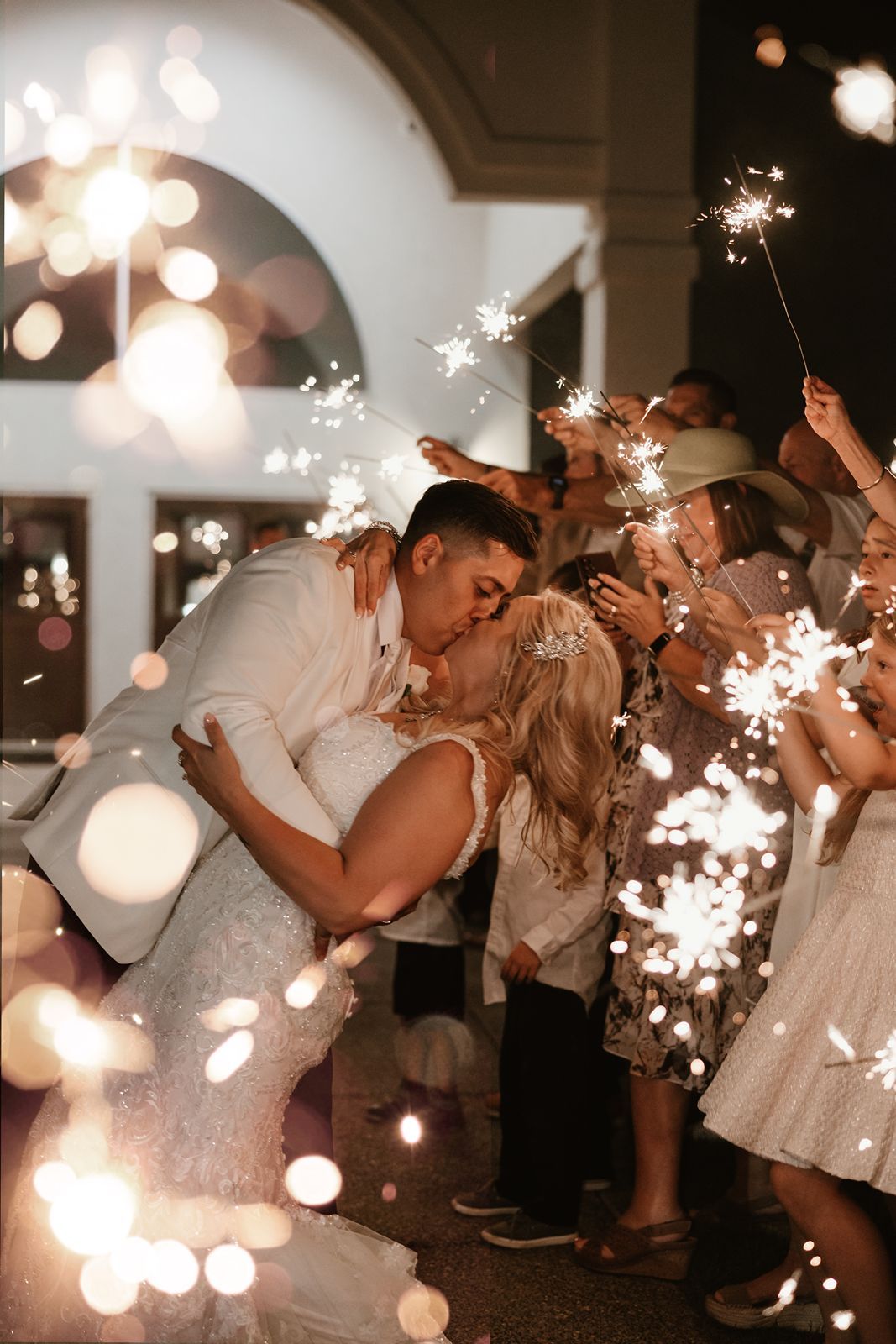 Sparkler exit at a wedding at the Wexford at Emerald Greens in Hastings, MN.