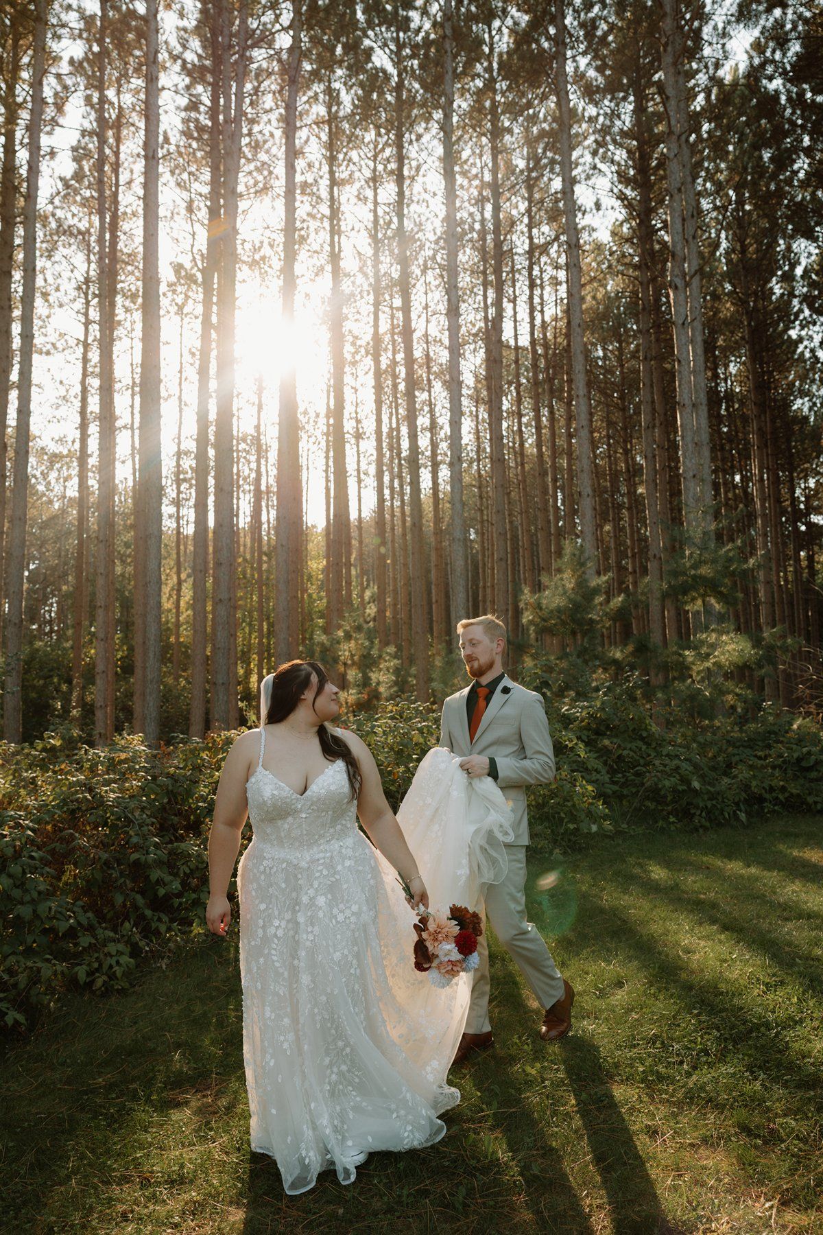 wedding portraits at Pinewood in Cambridge, MN