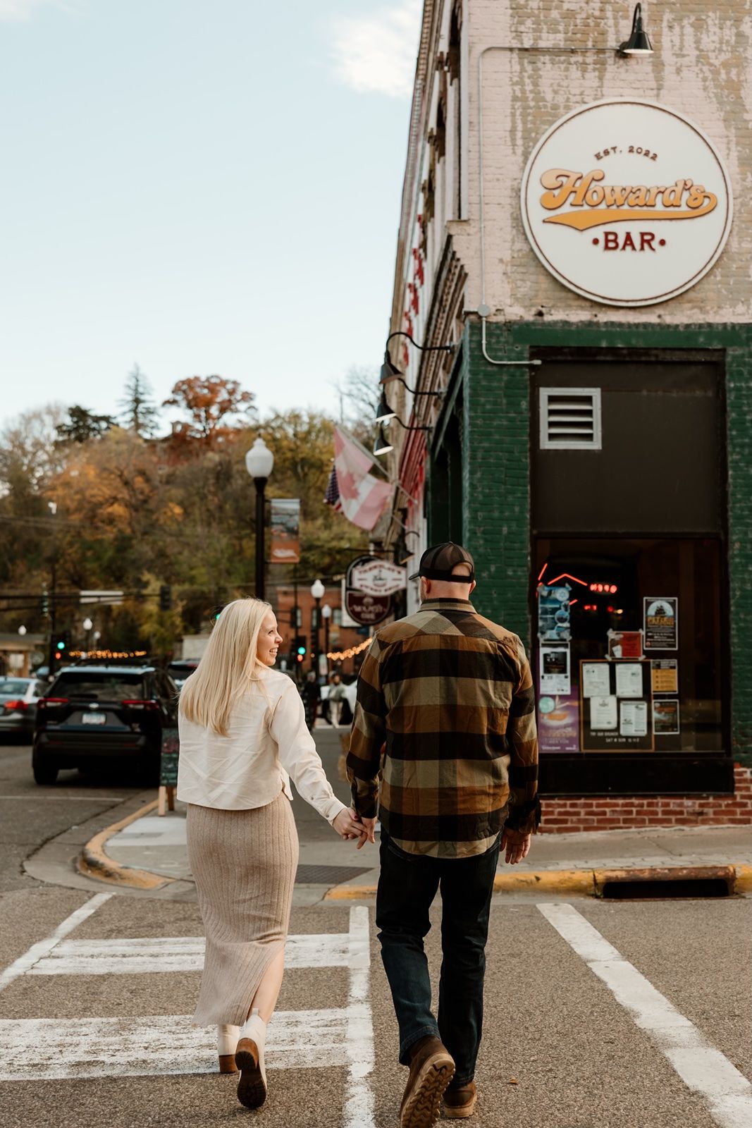 engagement photography in downtown Stillwater, mn