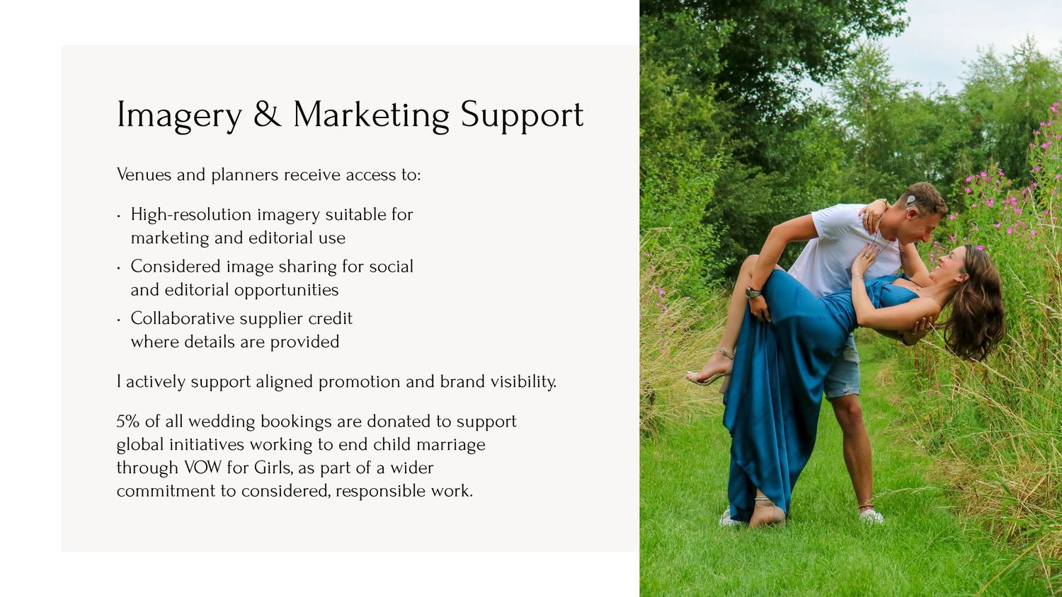 Collage of outdoor marketing imagery showing natural scenes and professional photography services in green settings.