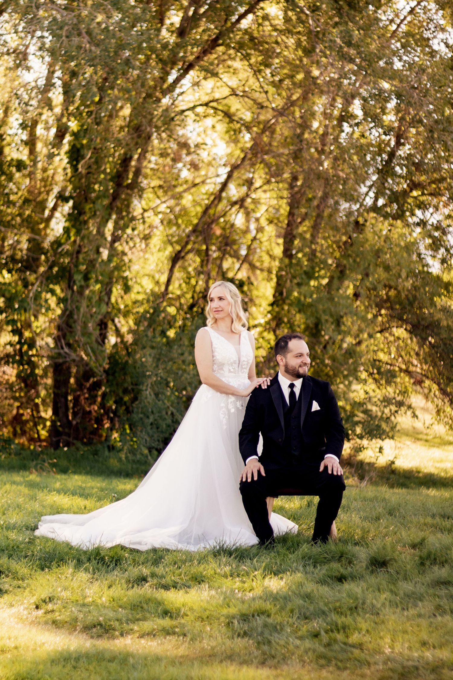 elegant summer couple photographed by missouri wedding photographer