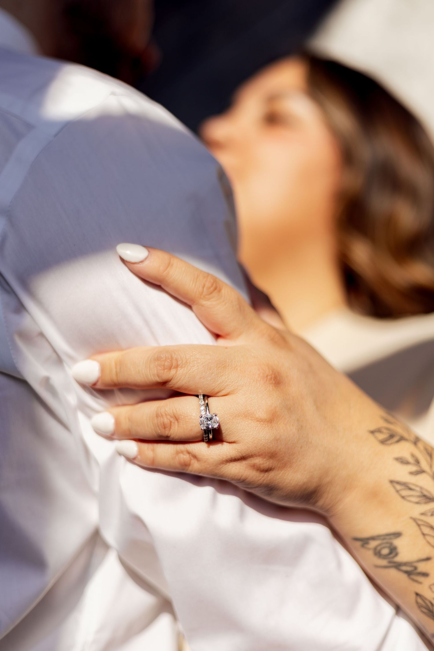 wedding ring of engaged couple getting married in kansas city missouri