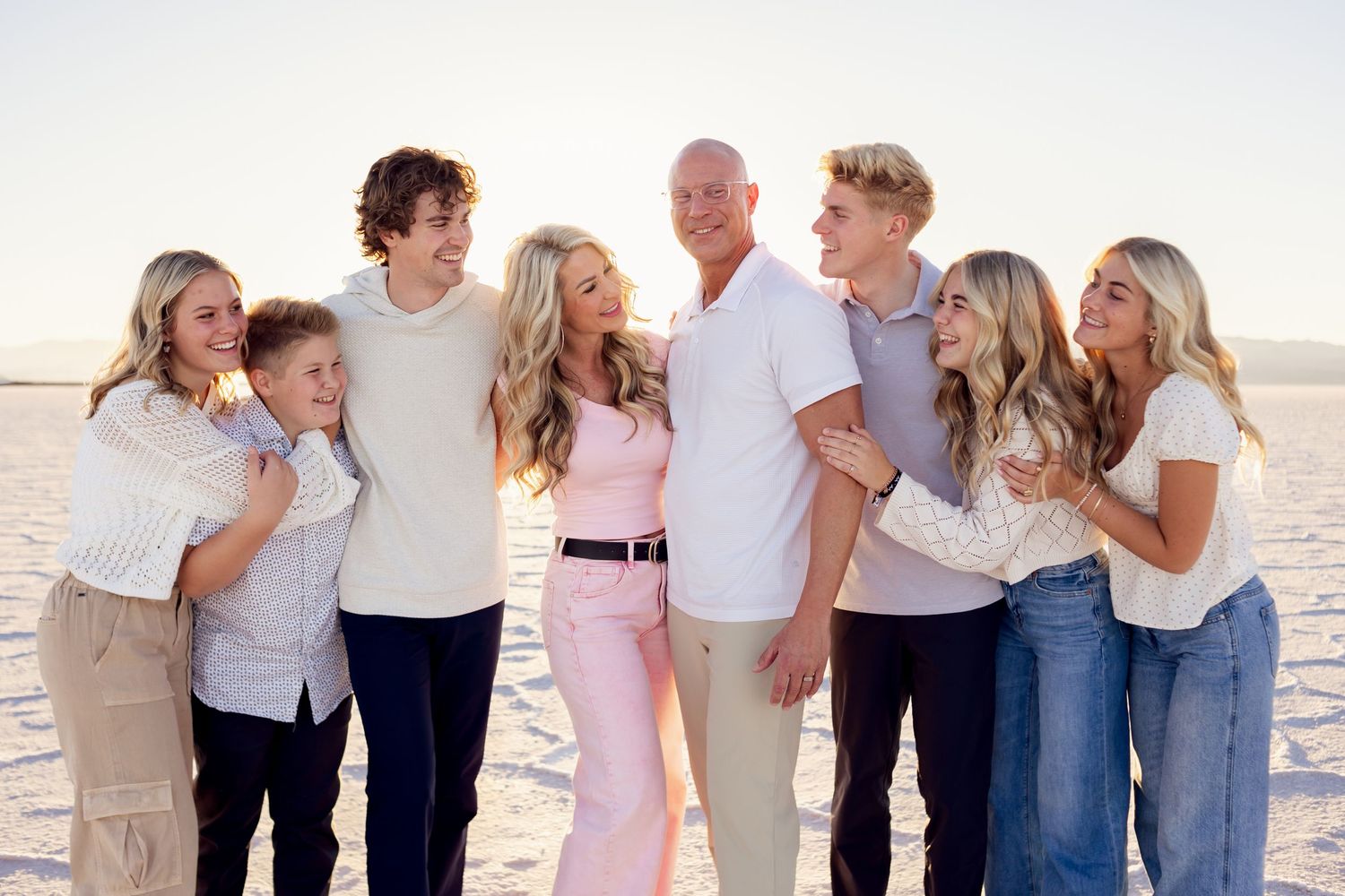 happy family smiling candidly