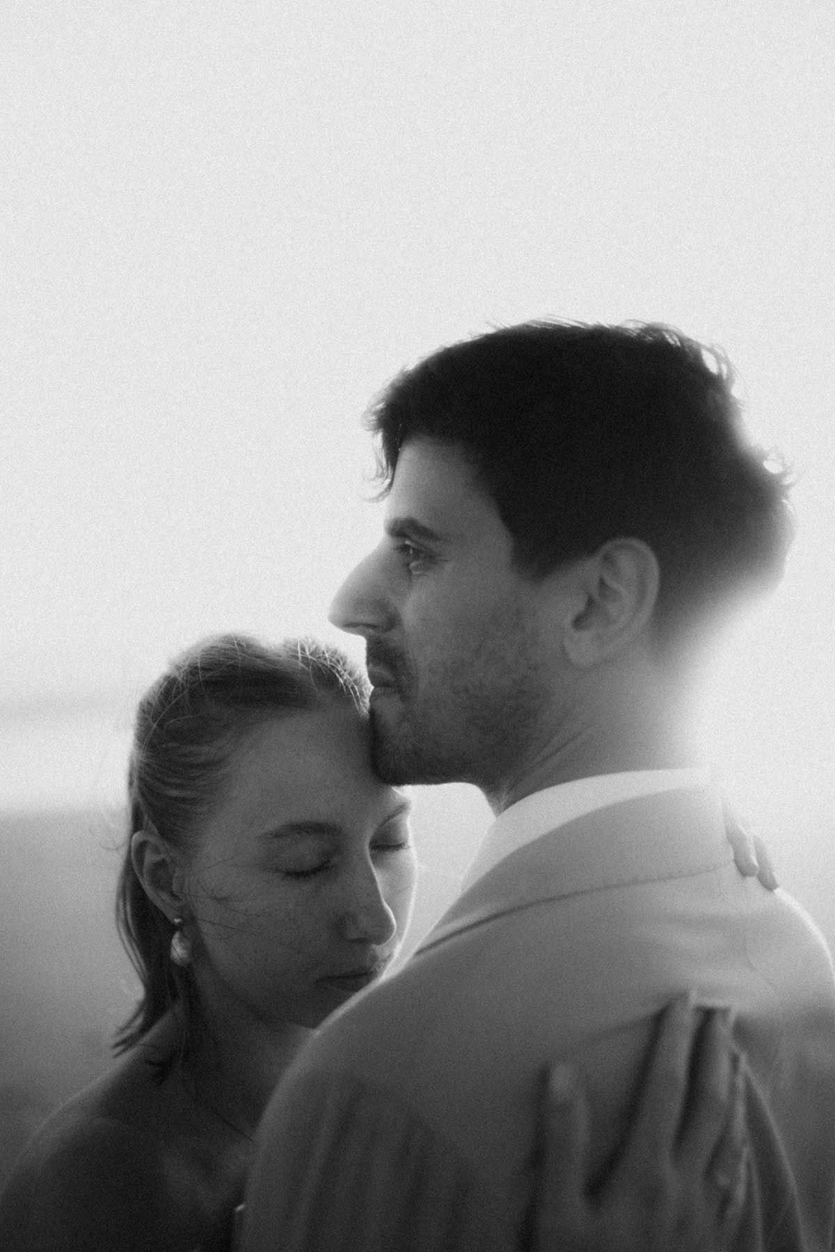 elopement couple intimate portrait on the beach in portugal