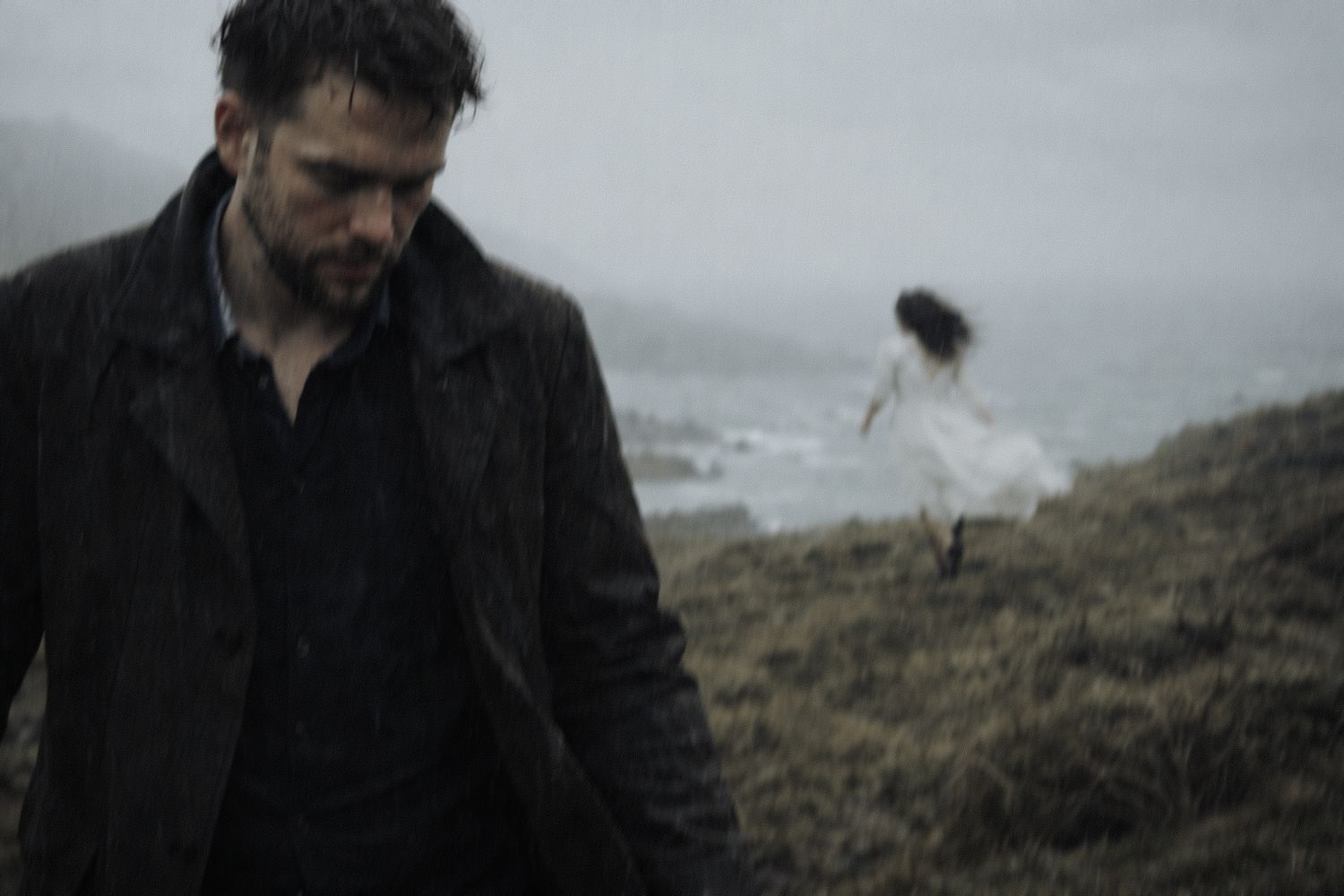 scotland elopement couple walking in strong wind
