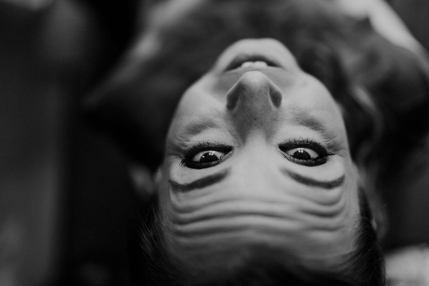 creative bride portrait during wedding day in portugal