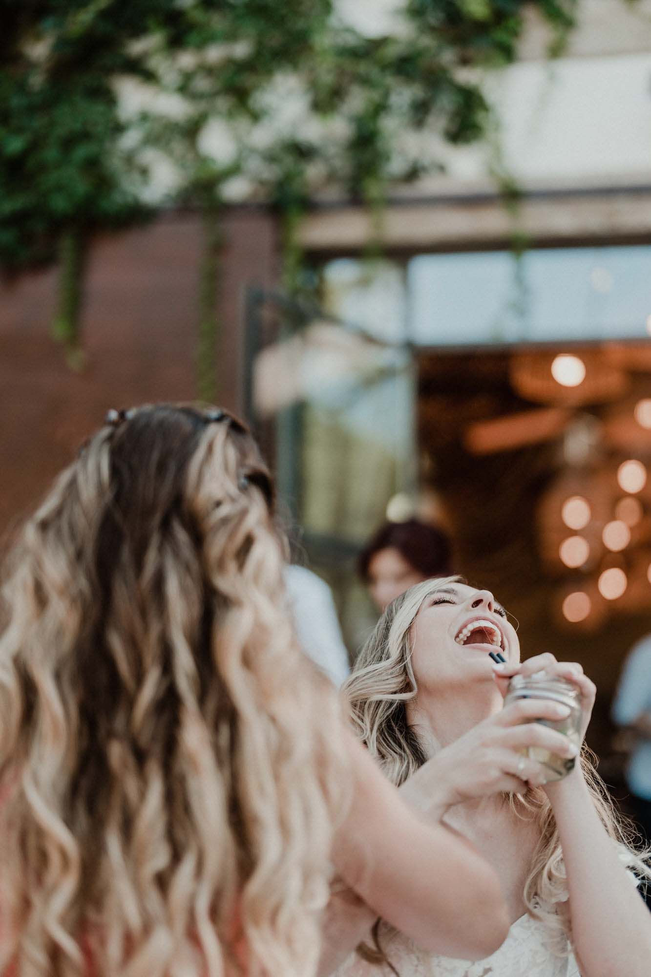 guests celebrating during wedding dinner in portugal